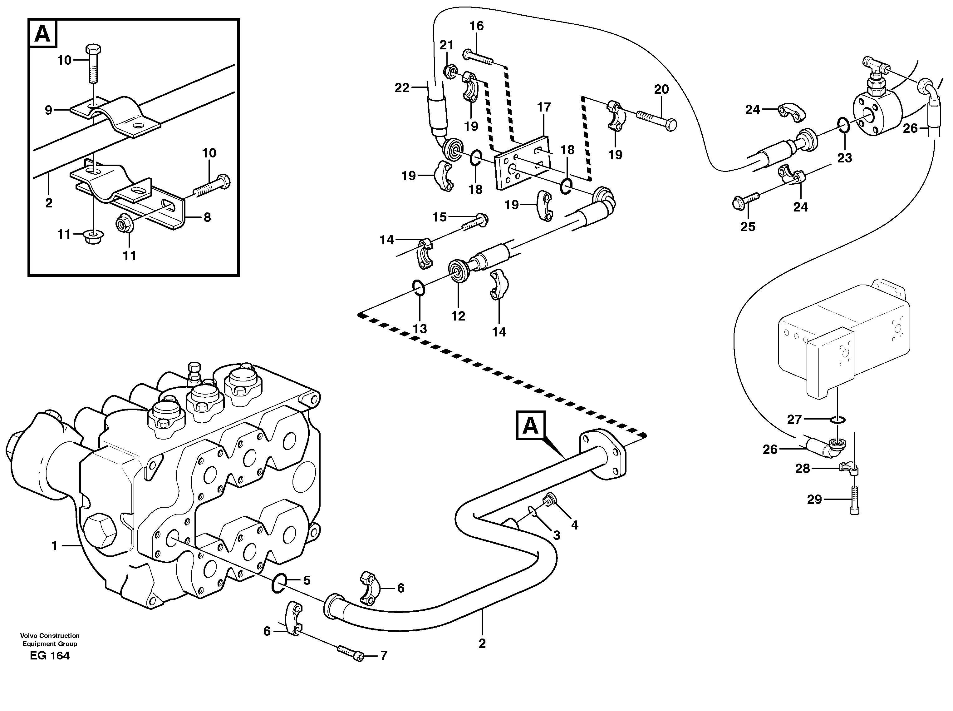 Схема запчастей Volvo L180D - 47941 Hydraulic system, return line L180D