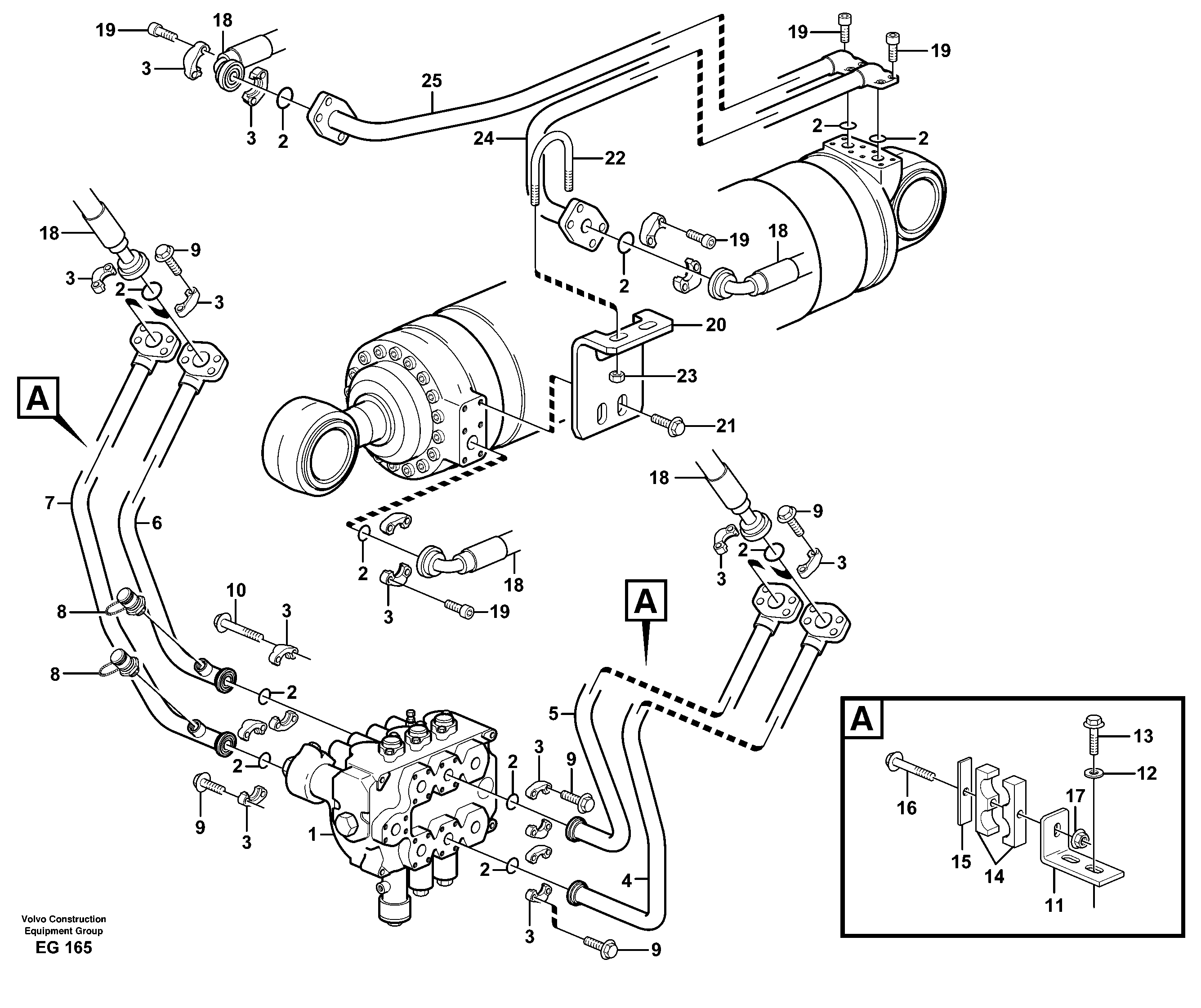 Схема запчастей Volvo L180D - 84336 Hydraulic system, tilt function L180D