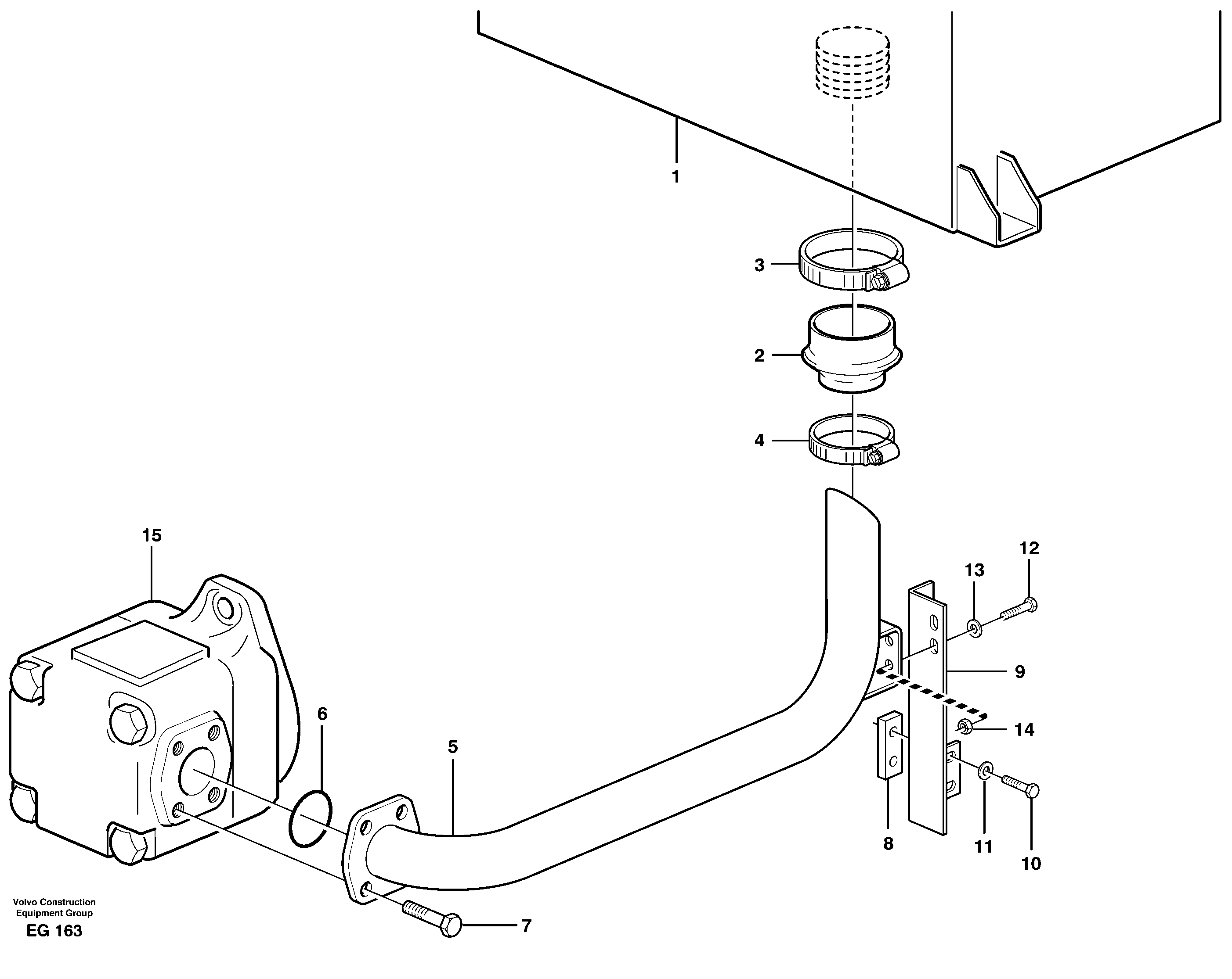 Схема запчастей Volvo L180D - 90992 Hydraulic system, suction line L180D