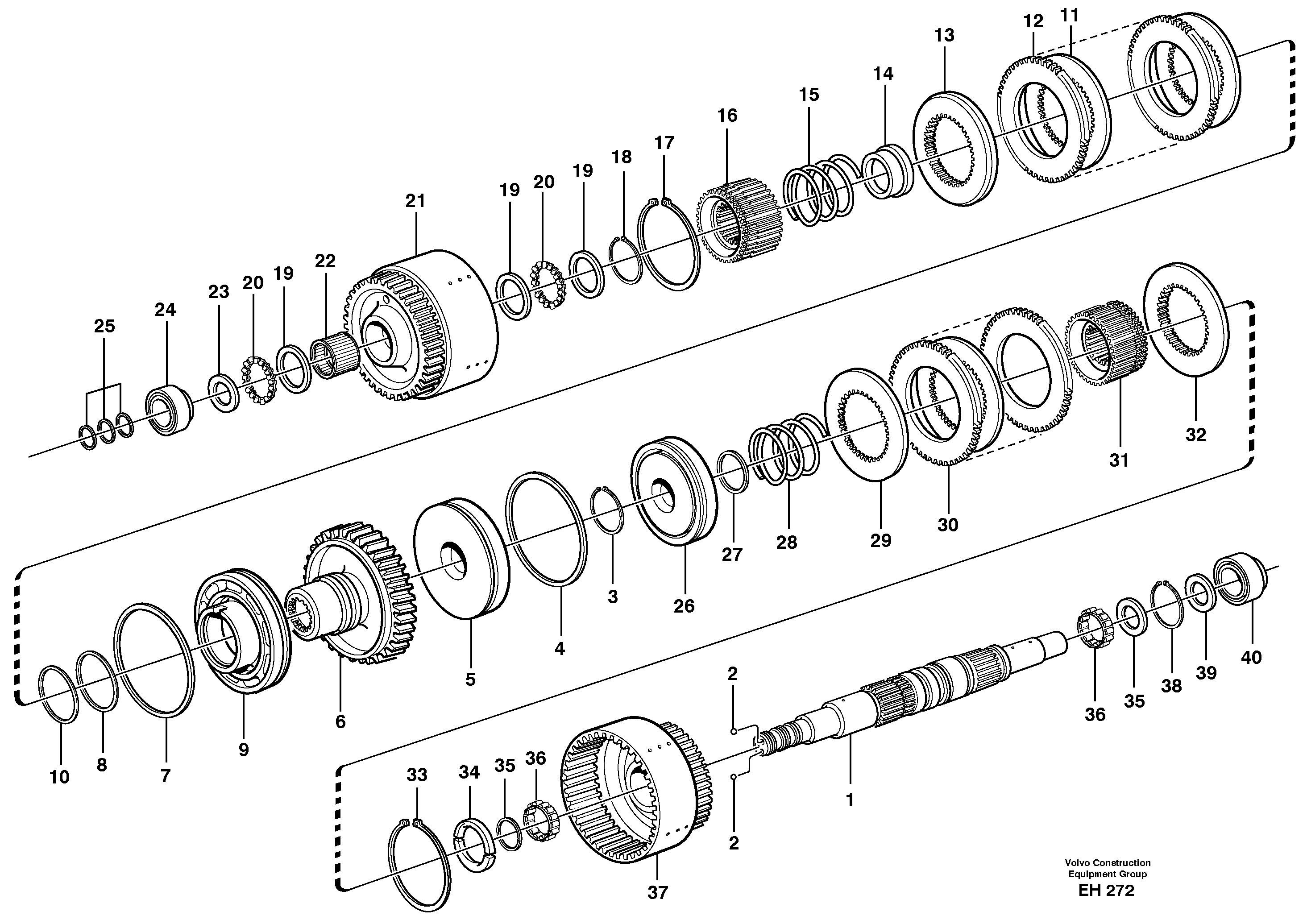 Схема запчастей Volvo L180D - 24078 Hydraulic clutch, forward / 1 st speed L180D HIGH-LIFT