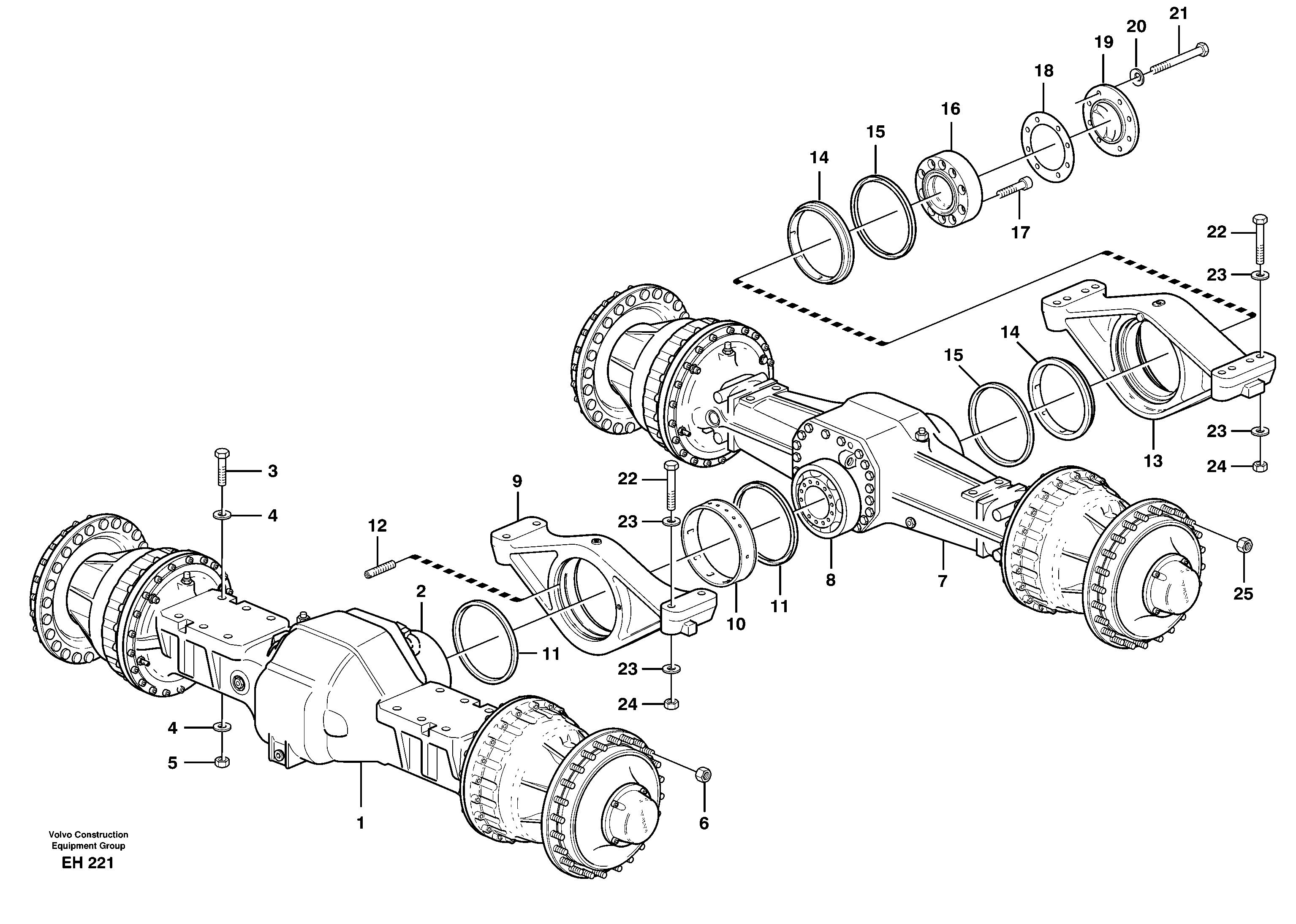 Схема запчастей Volvo L180D - 20883 Planet axles with fitting parts L180D HIGH-LIFT