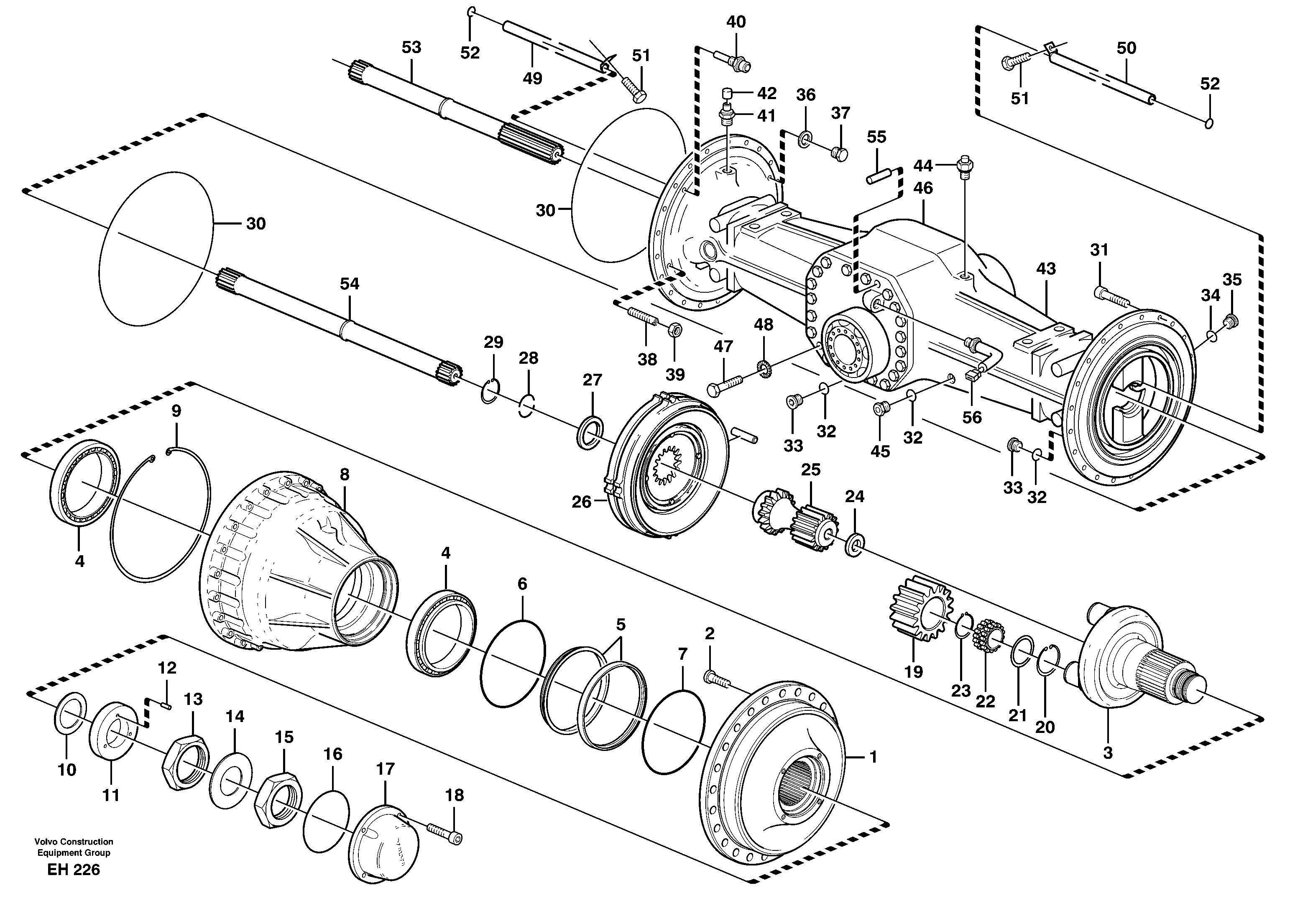 Схема запчастей Volvo L180D - 87029 Planetary axle, rear L180D HIGH-LIFT