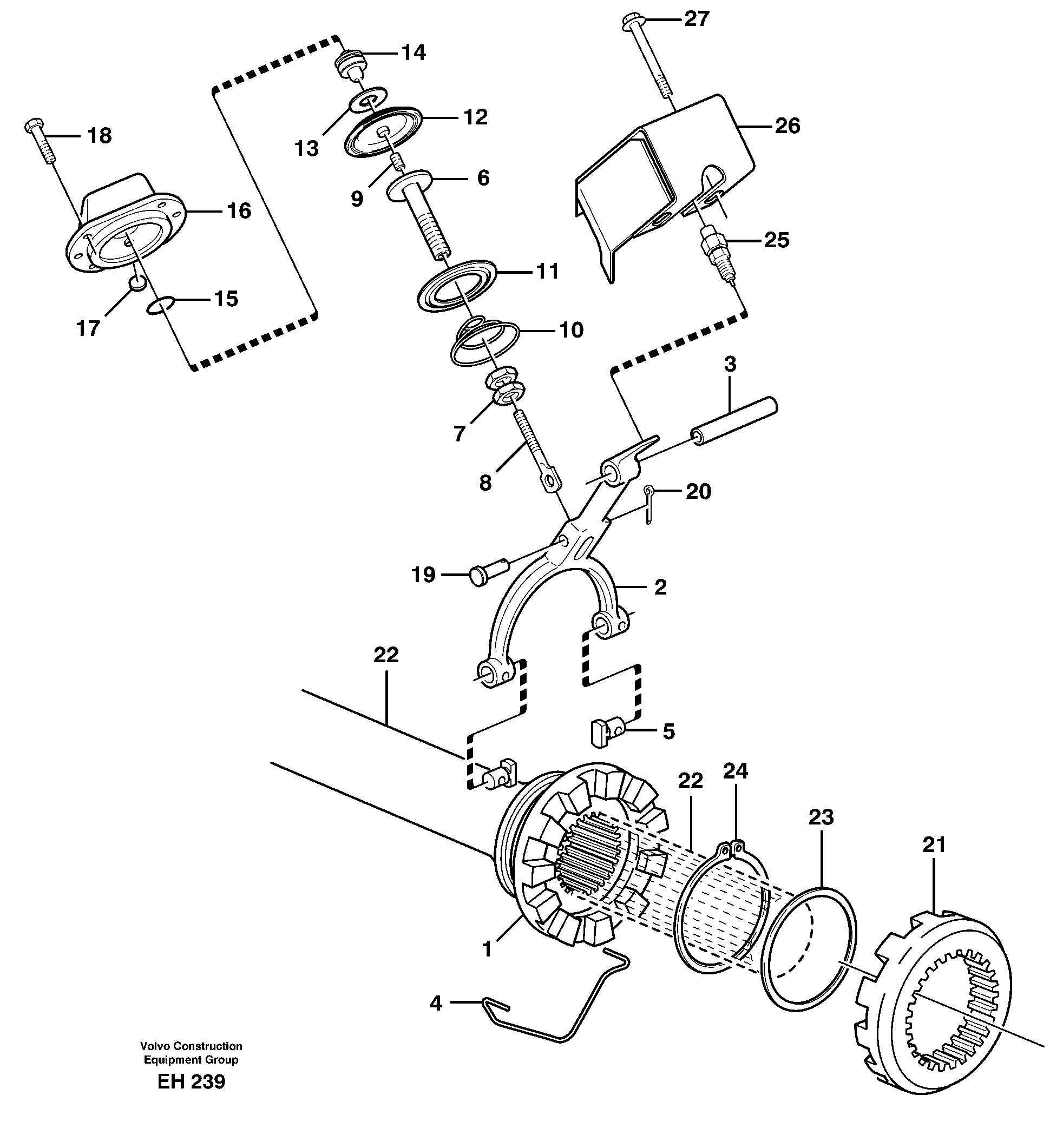 Схема запчастей Volvo L180D - 24359 Differential lock L180D HIGH-LIFT