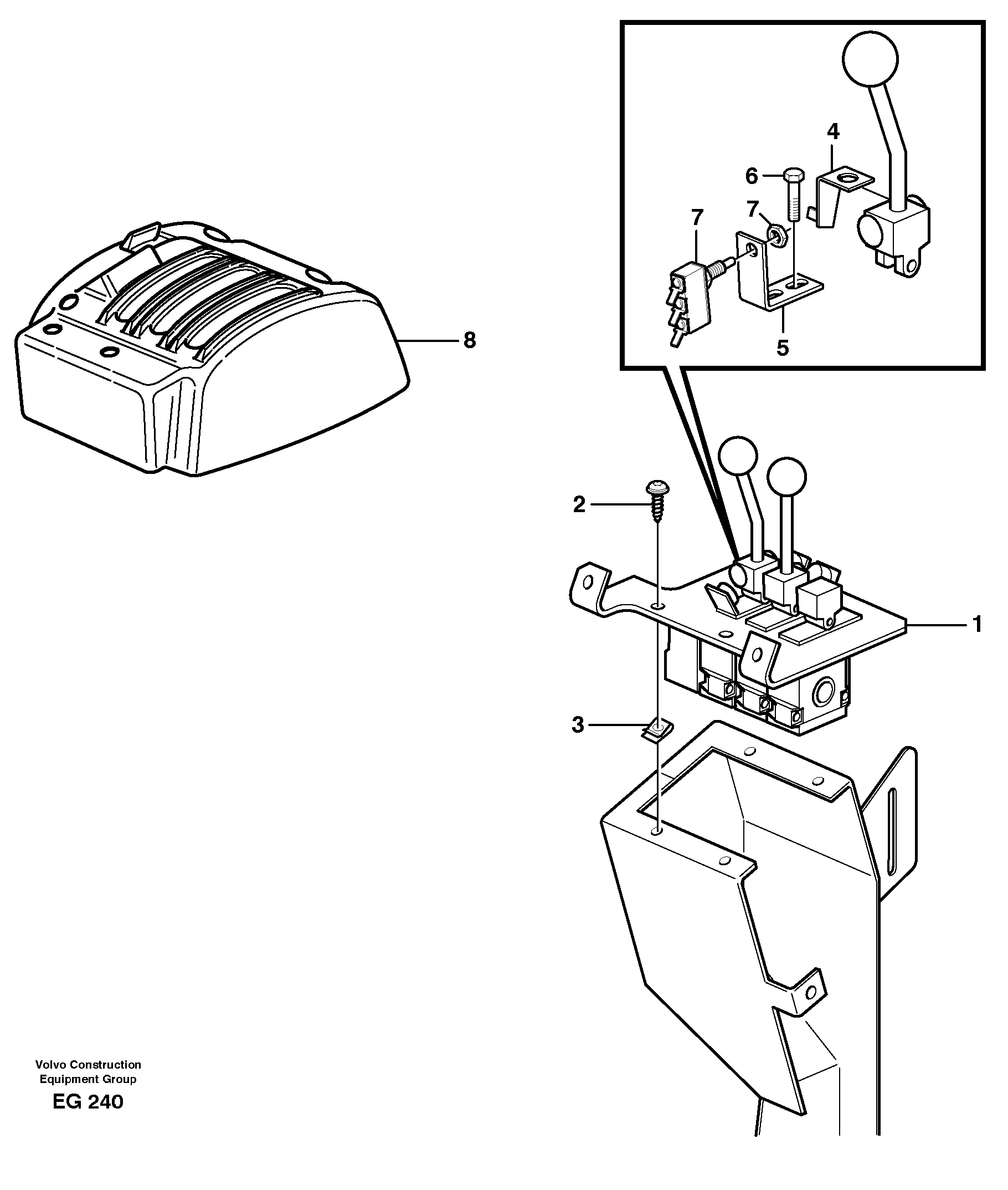 Схема запчастей Volvo L180D - 22415 Servo valve with fitting parts L180D