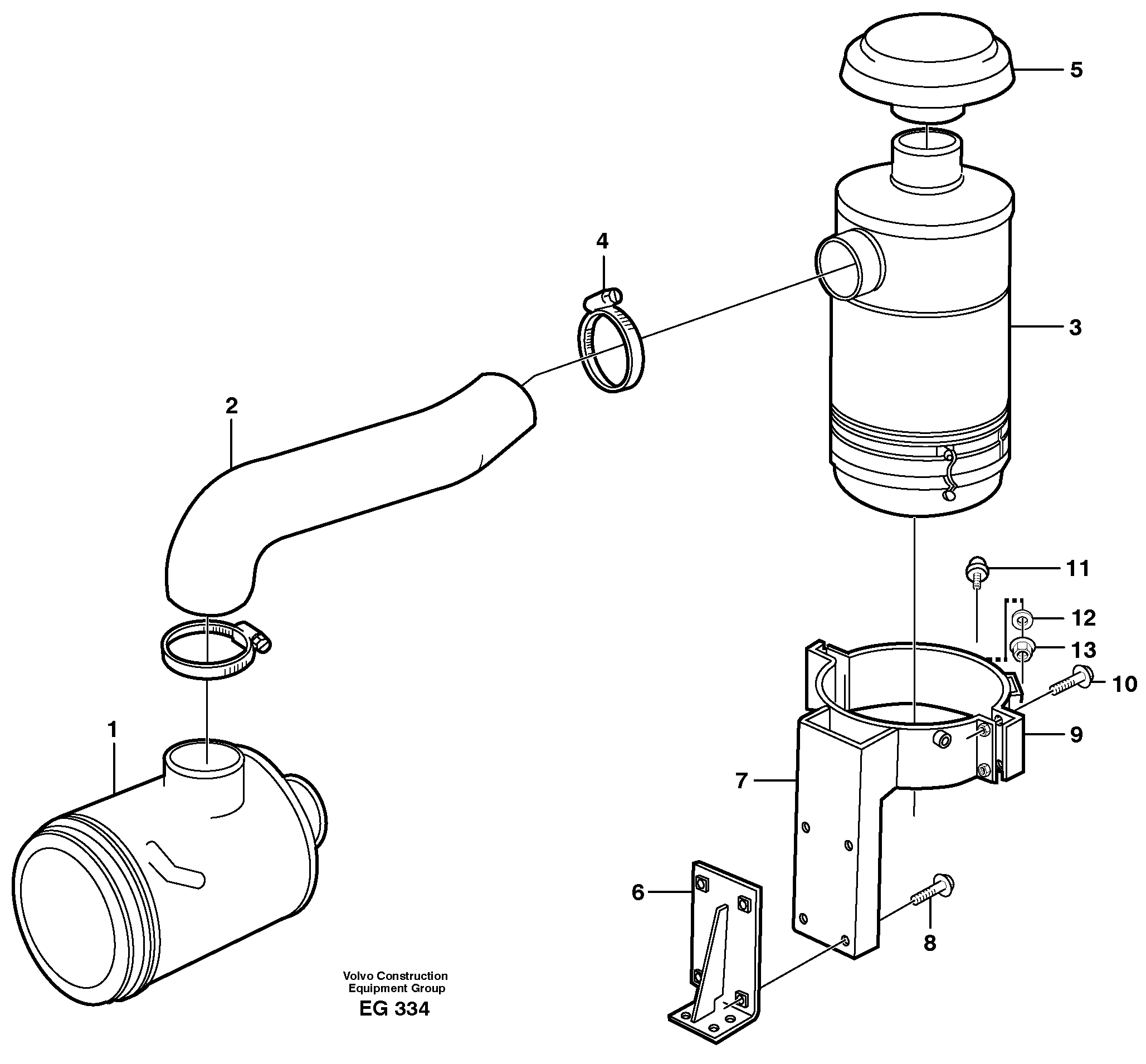 Схема запчастей Volvo L180D - 85955 Oil-bath precleaner L180D