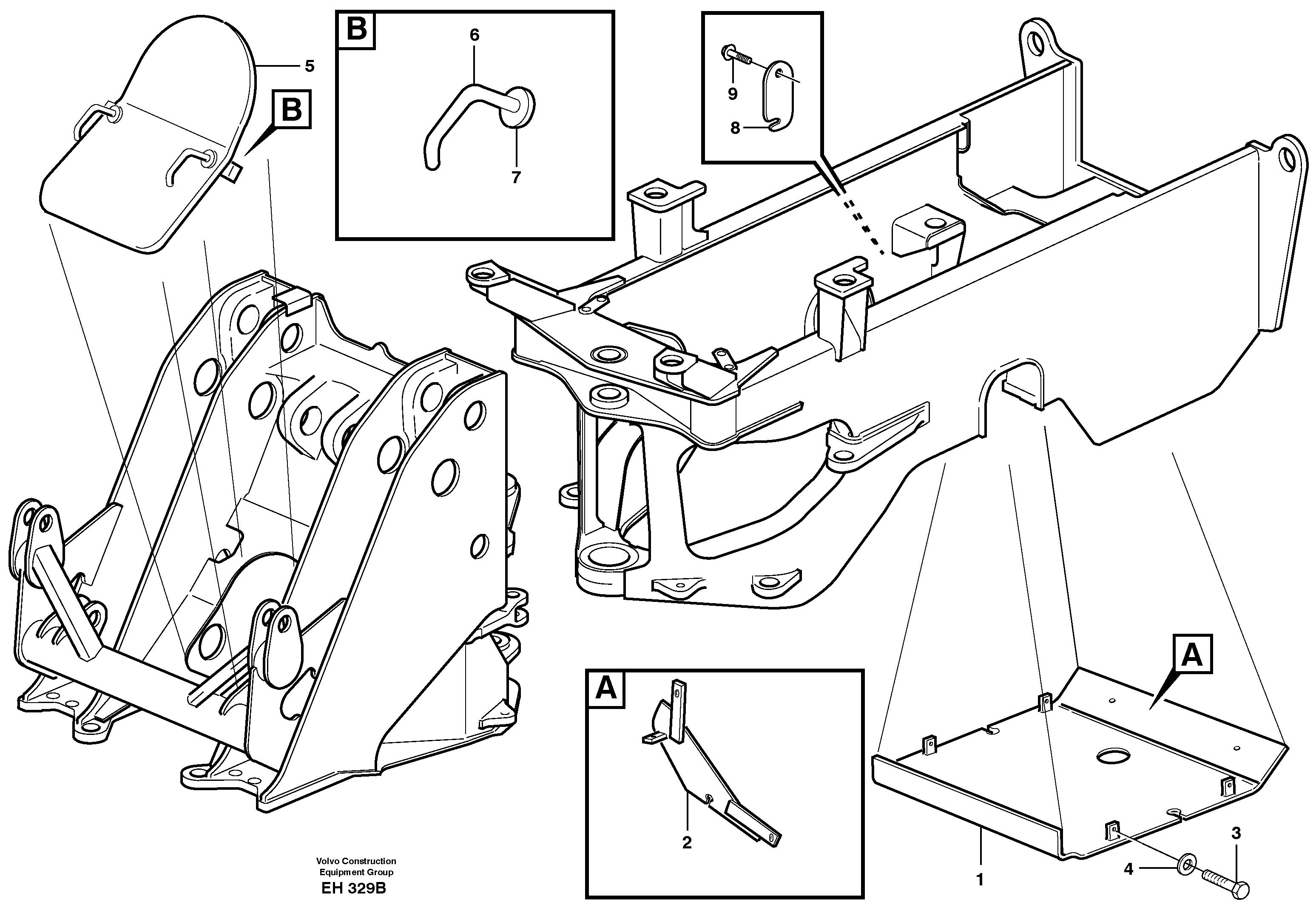 Схема запчастей Volvo L180D - 40553 Protecting plates L180D HIGH-LIFT