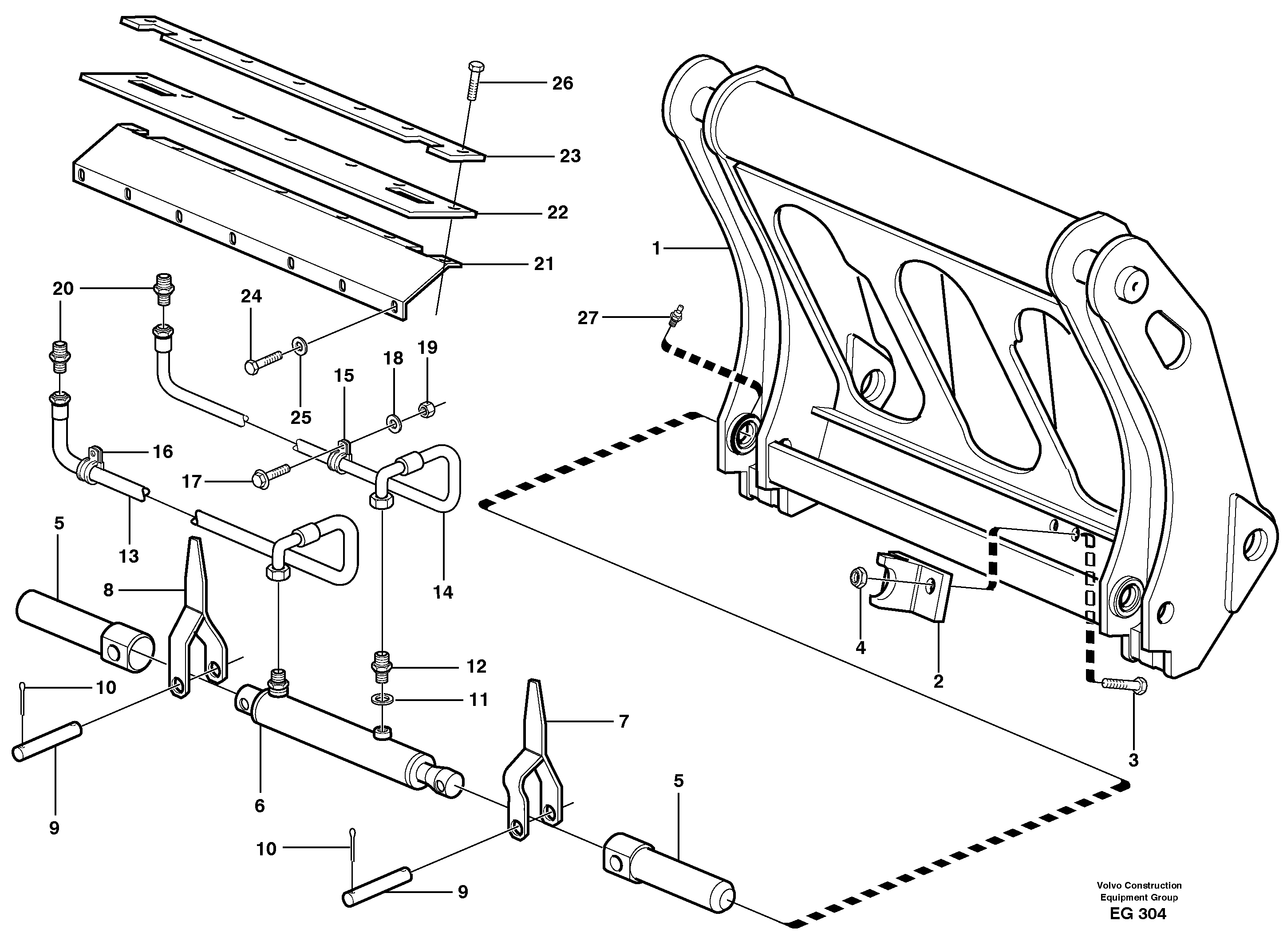 Схема запчастей Volvo L180D - 18505 Tool bar L180D