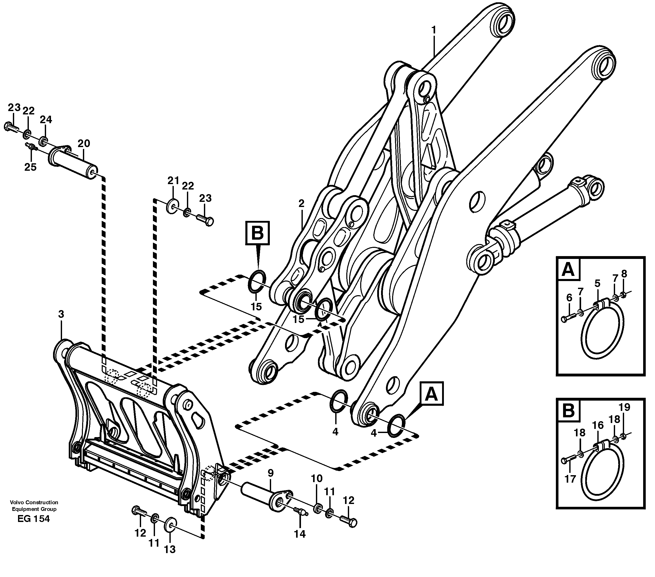 Схема запчастей Volvo L180D - 19176 Assemble attachment bracket L180D