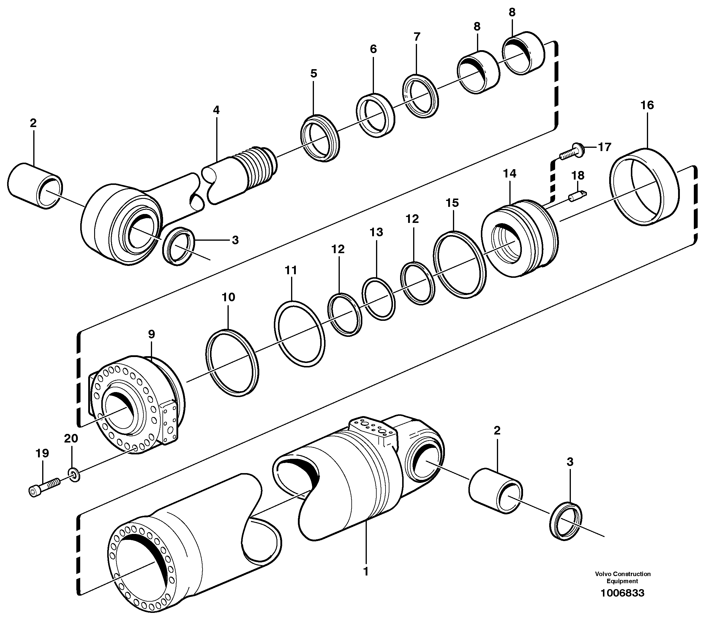 Схема запчастей Volvo L180D - 21651 Hydraulic cylinder, tilting L180D