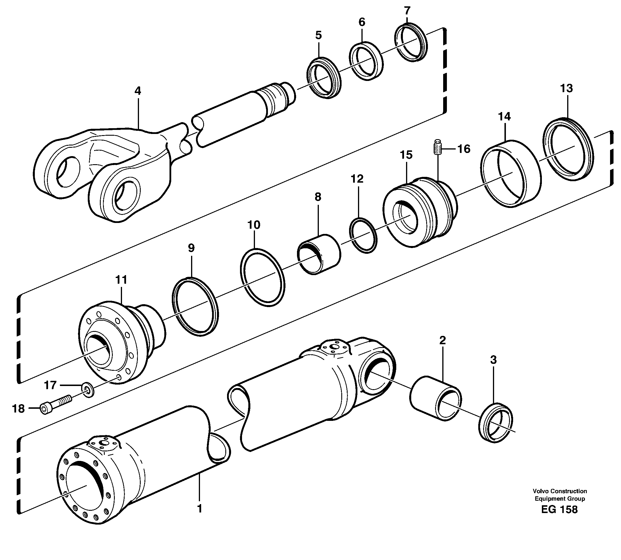Схема запчастей Volvo L180D - 3071 Гидроцилиндр (цилиндр) подъемный L180D