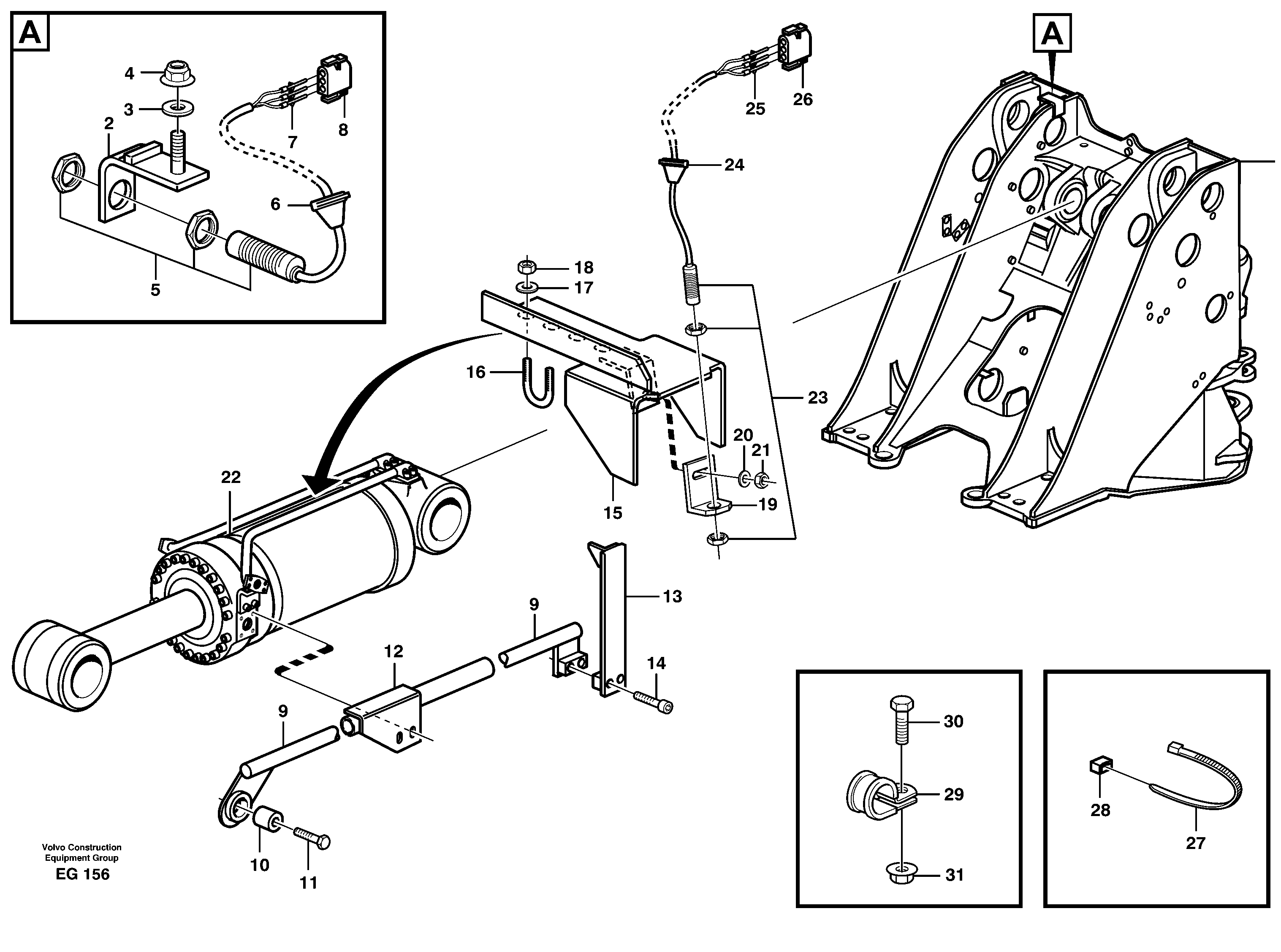 Схема запчастей Volvo L180D - 91313 Bucket positioner and boom kickout L180D