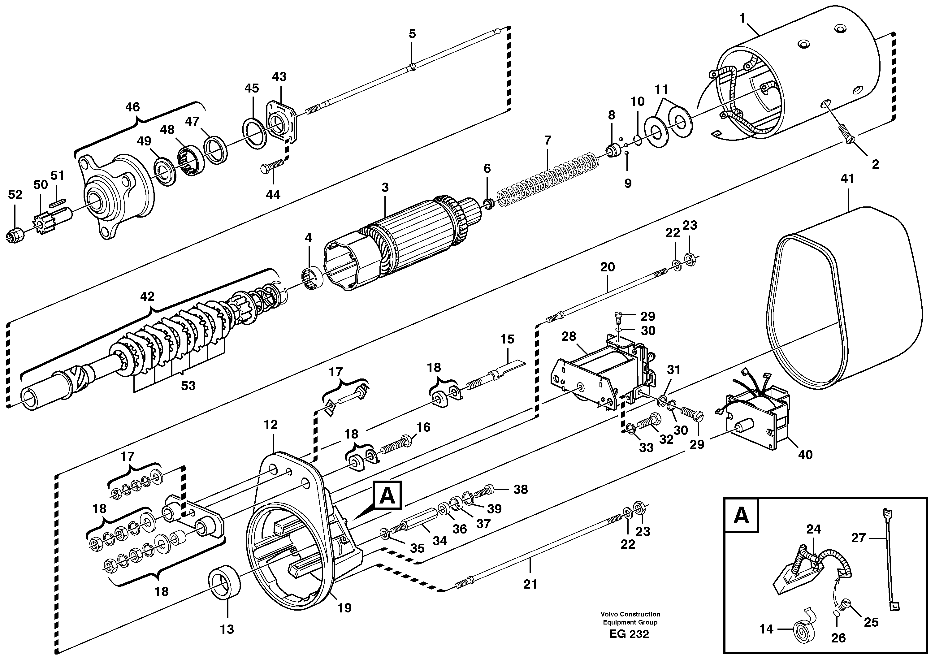 Схема запчастей Volvo L180D - 11124 Starter motor L180D