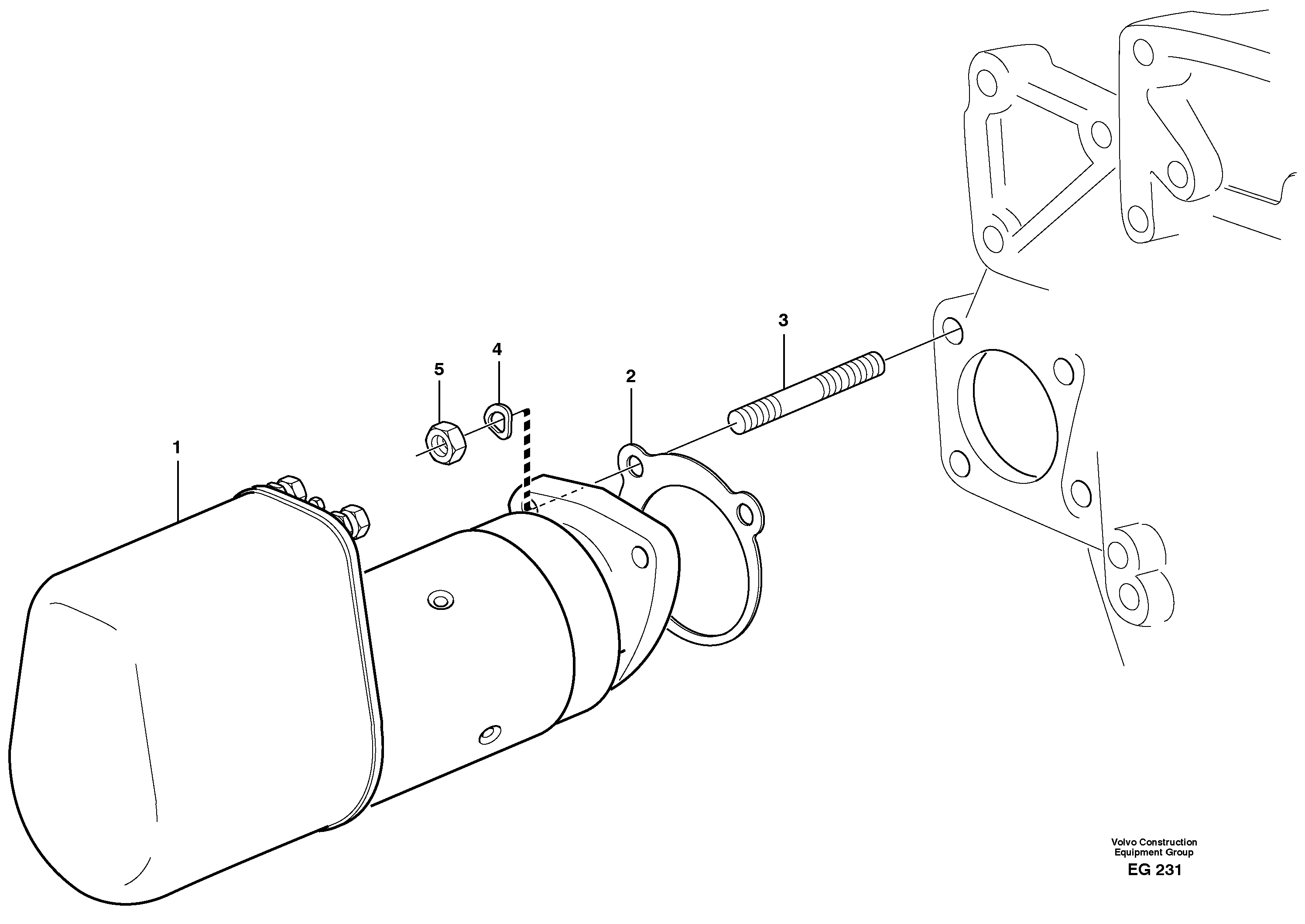 Схема запчастей Volvo L180D - 25639 Starter motor with assembling details L180D