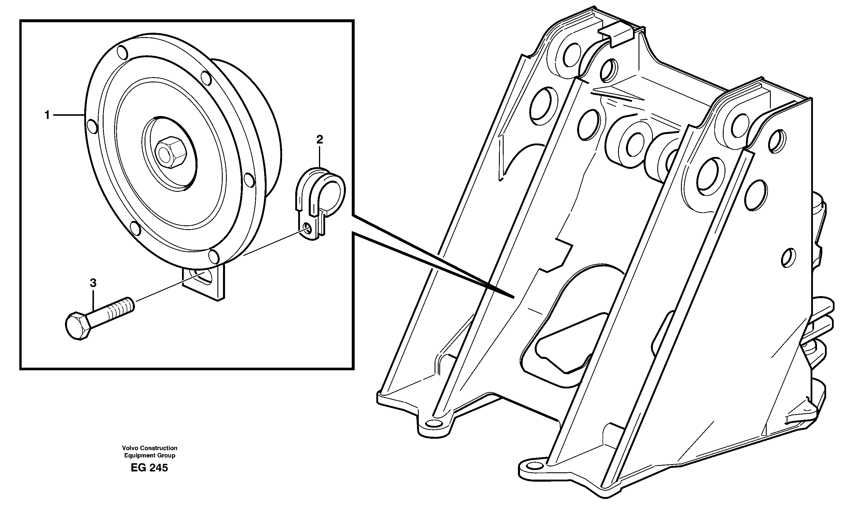 Схема запчастей Volvo L180D - 25645 Compressor horn L180D