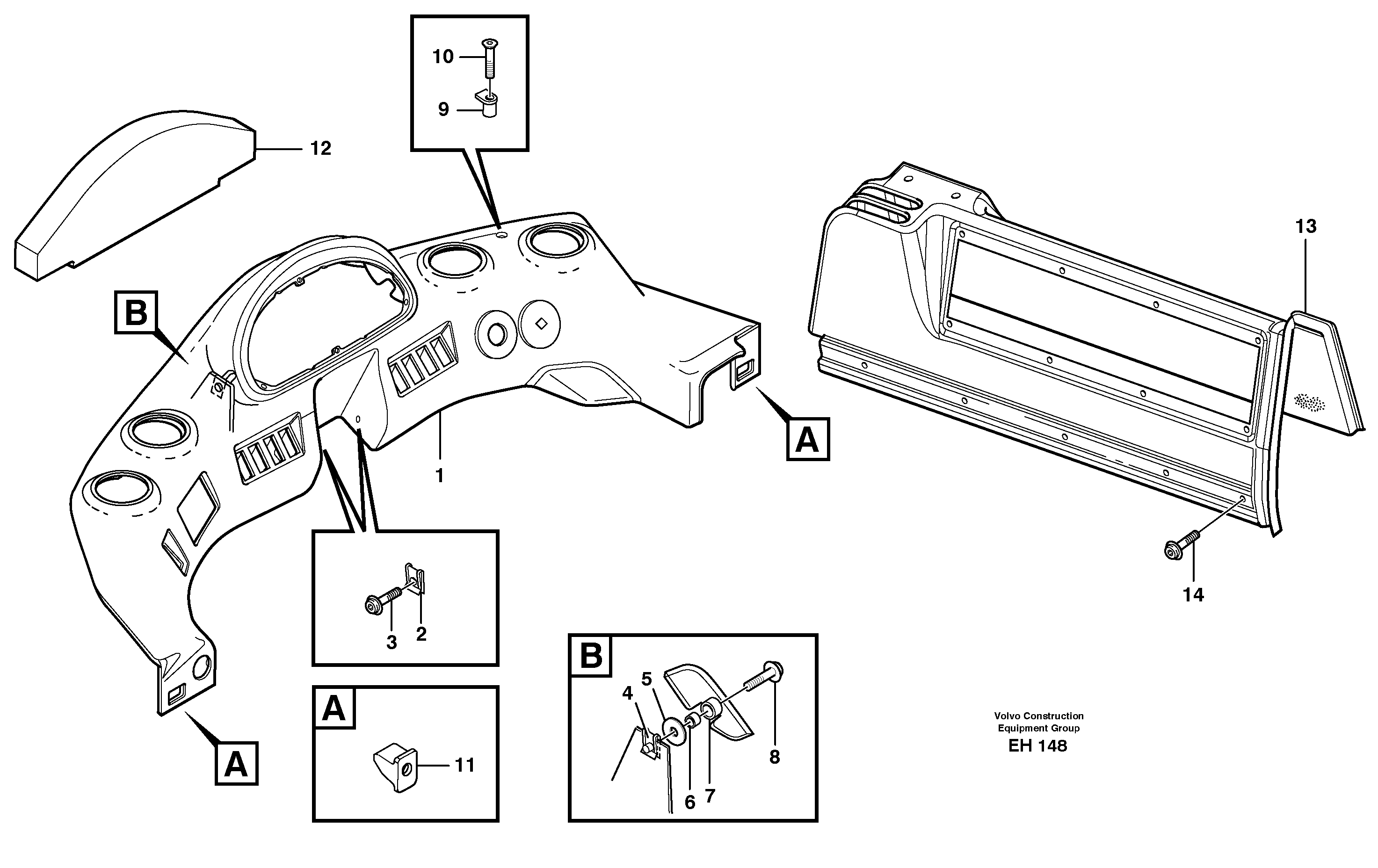 Схема запчастей Volvo L180D - 45313 Instrument panel L180D HIGH-LIFT
