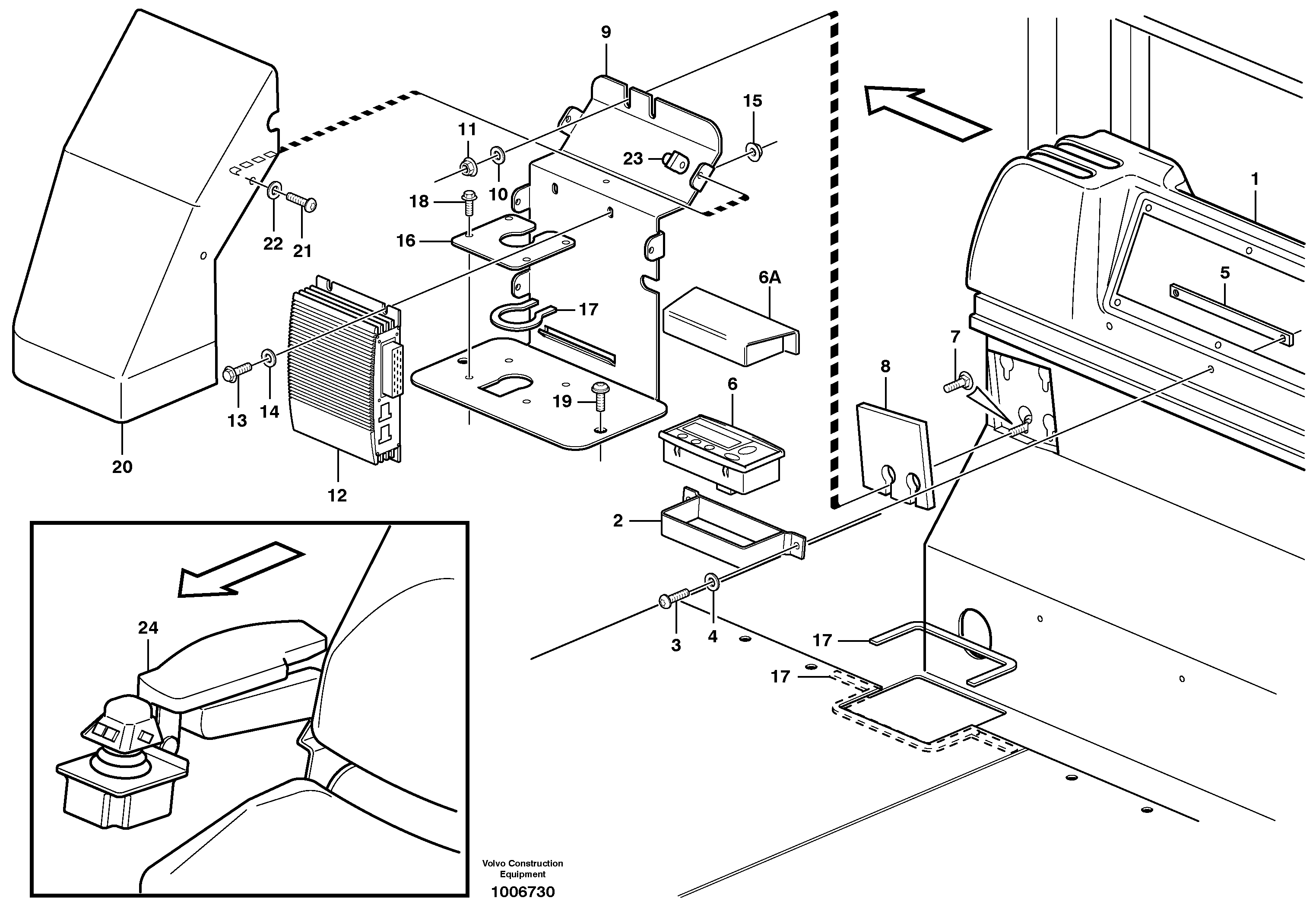 Схема запчастей Volvo L180D - 90374 Interior components L180D HIGH-LIFT