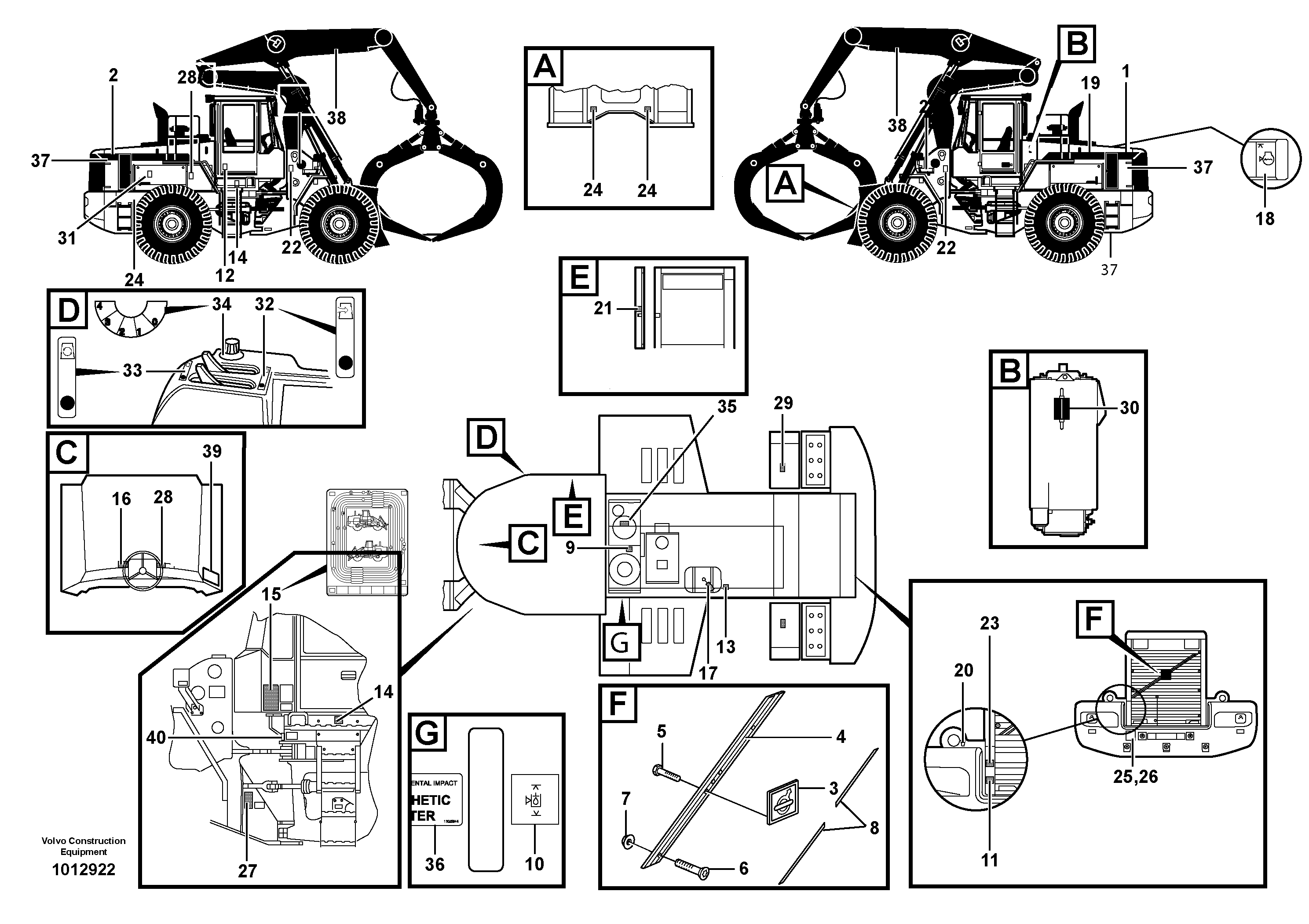 Схема запчастей Volvo L180D - 5019 Sign plates and decals L180D HIGH-LIFT