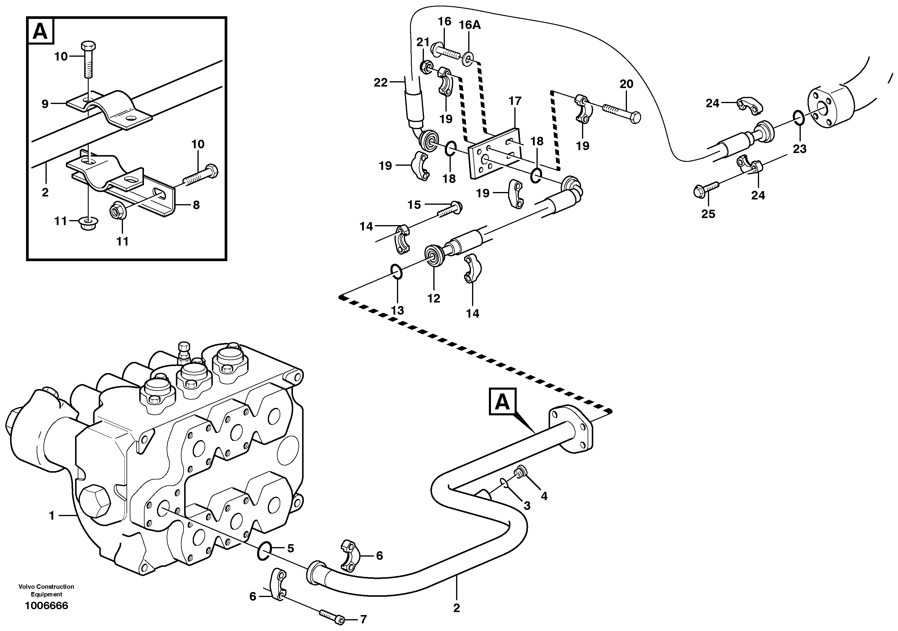 Схема запчастей Volvo L180D - 36718 Hydraulic system, return line L180D HIGH-LIFT