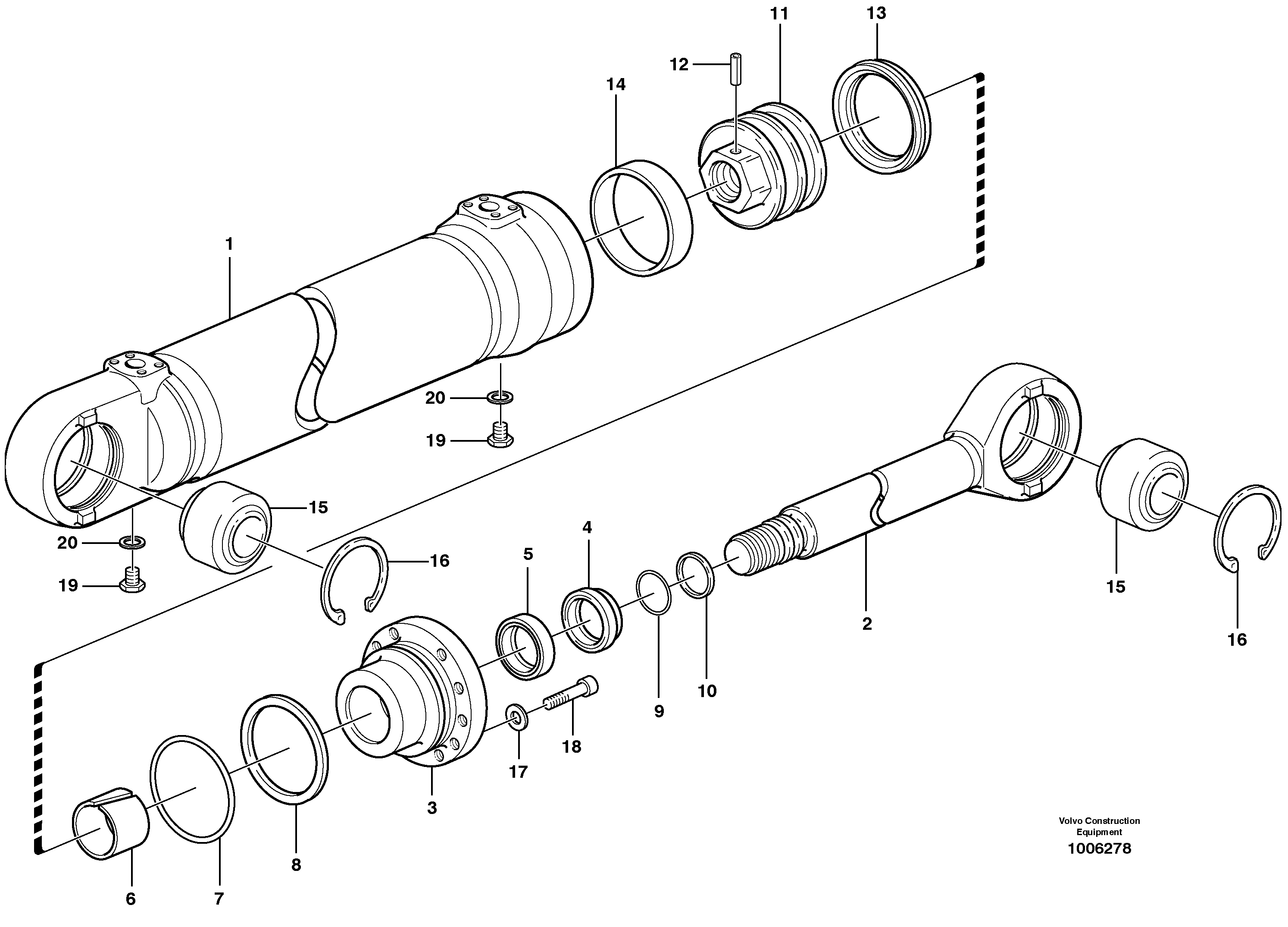 Схема запчастей Volvo L180D - 45550 Hydraulic cylinder, tilting L180D HIGH-LIFT