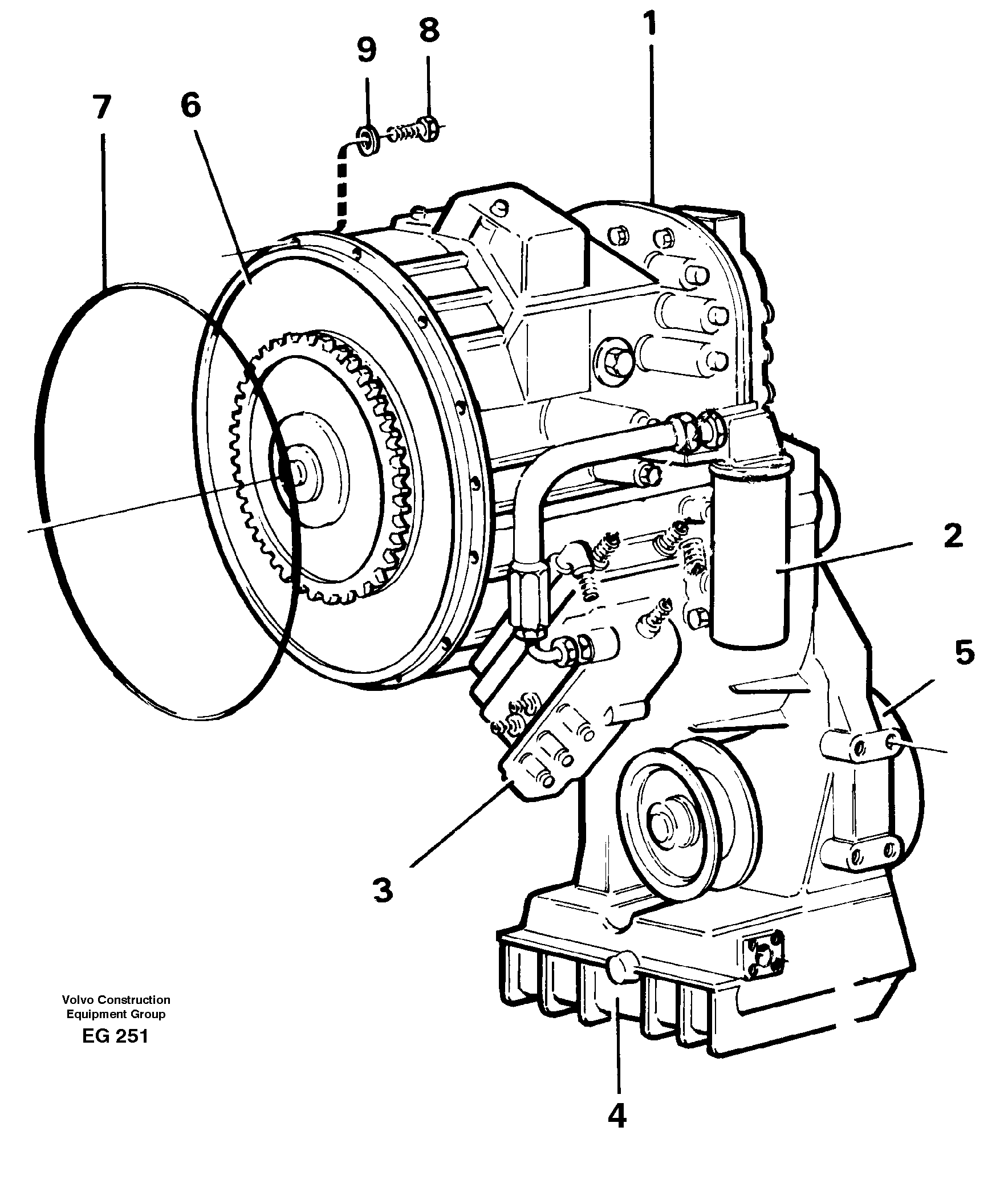 Схема запчастей Volvo L180D - 15566 Hydraulic transmission with fitting parts L180D