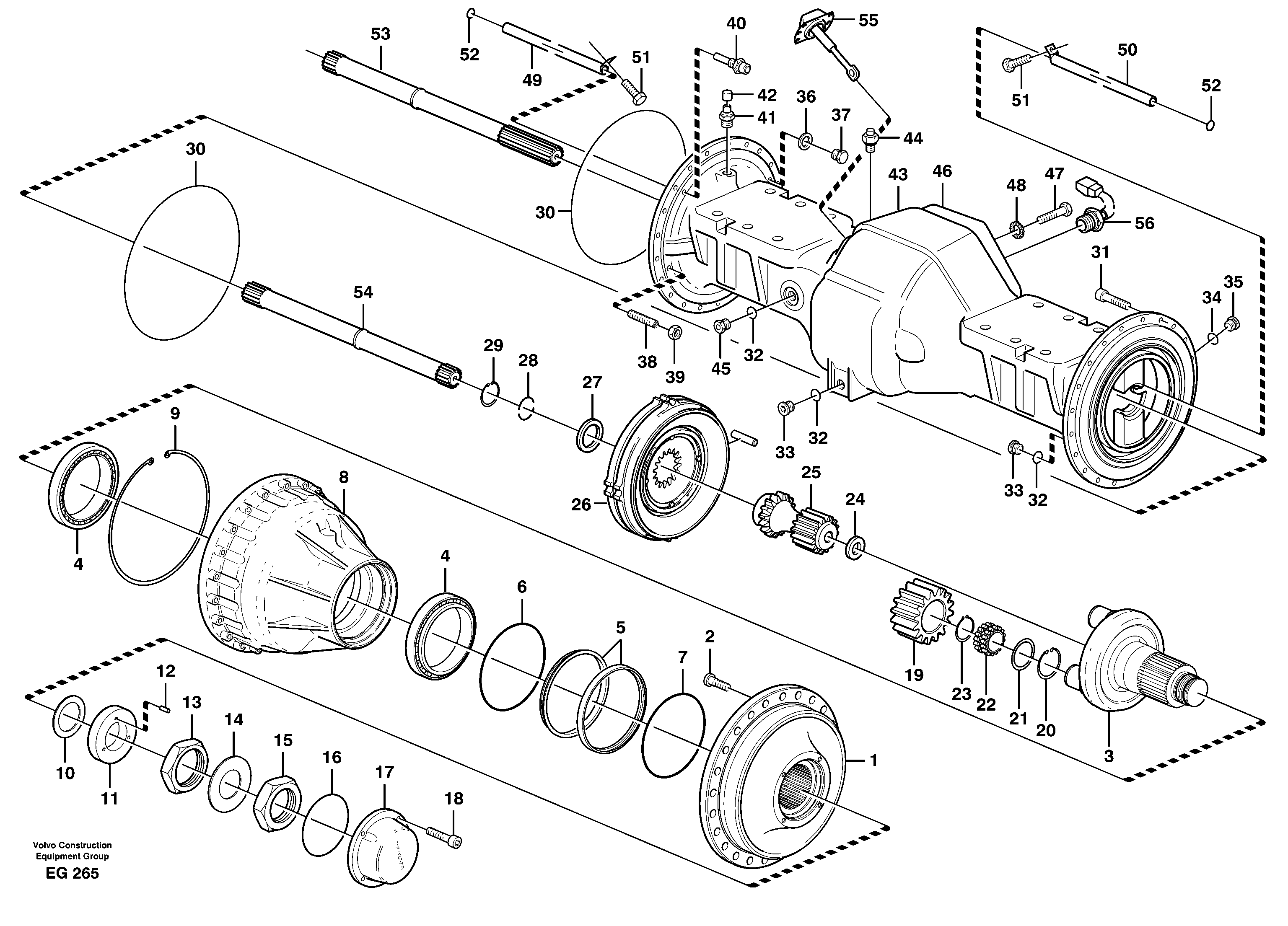 Схема запчастей Volvo L180D - 86439 Planetary axle, front L180D