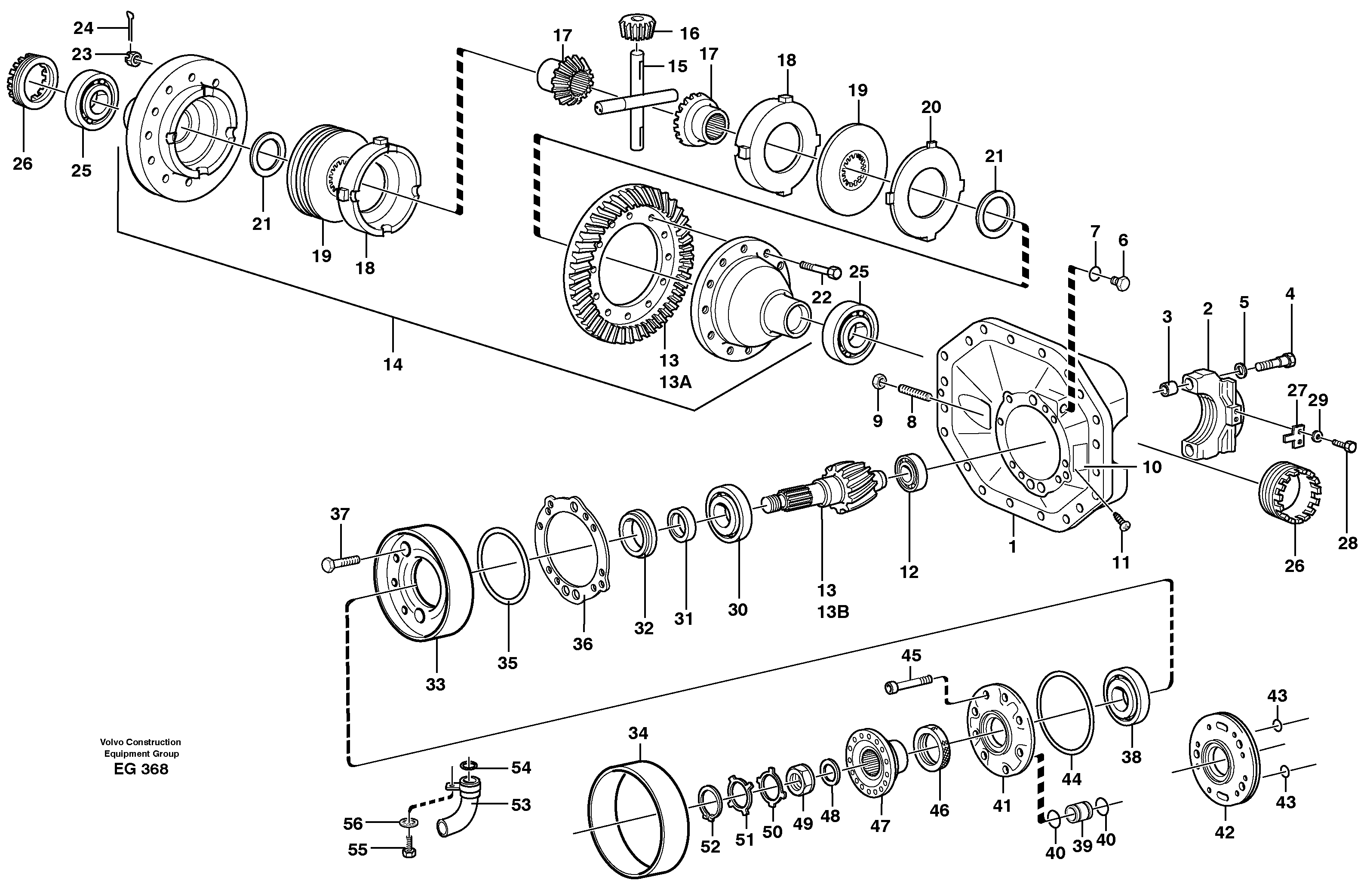 Схема запчастей Volvo L180D - 8150 Final drive, rear L180D