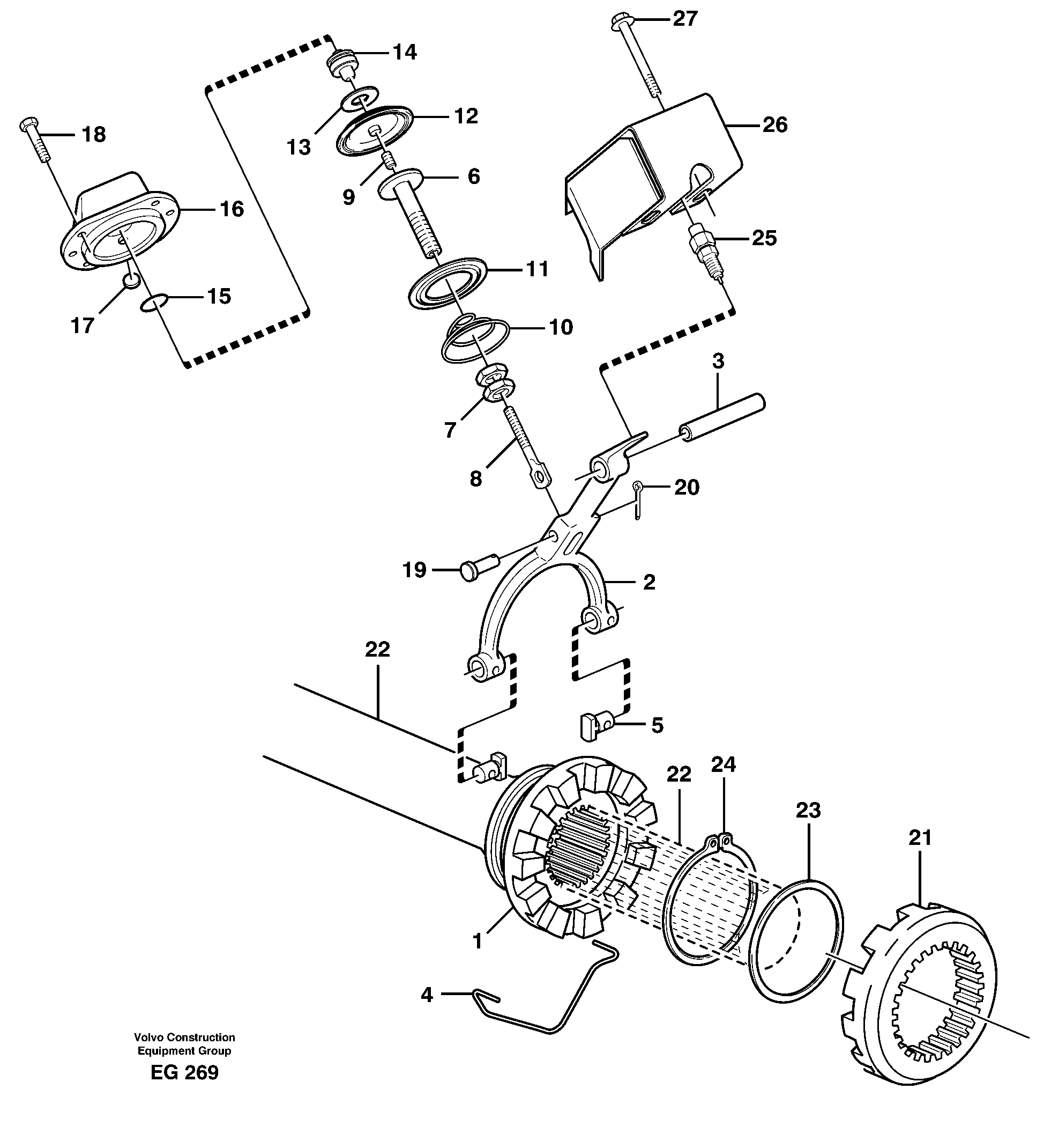 Схема запчастей Volvo L180D - 15584 Differential lock L180D