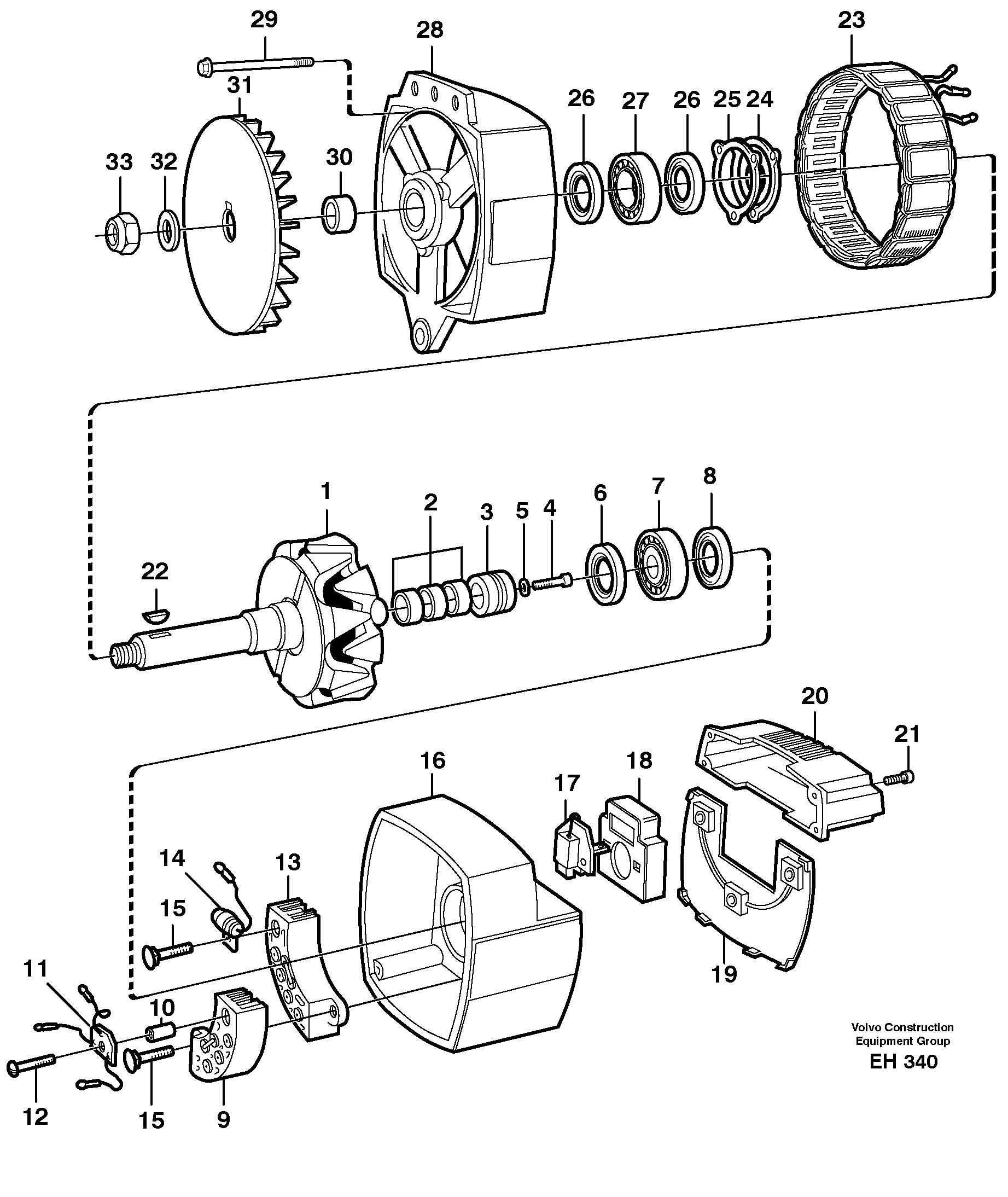 Схема запчастей Volvo L180D - 73998 Alternator L180D HIGH-LIFT