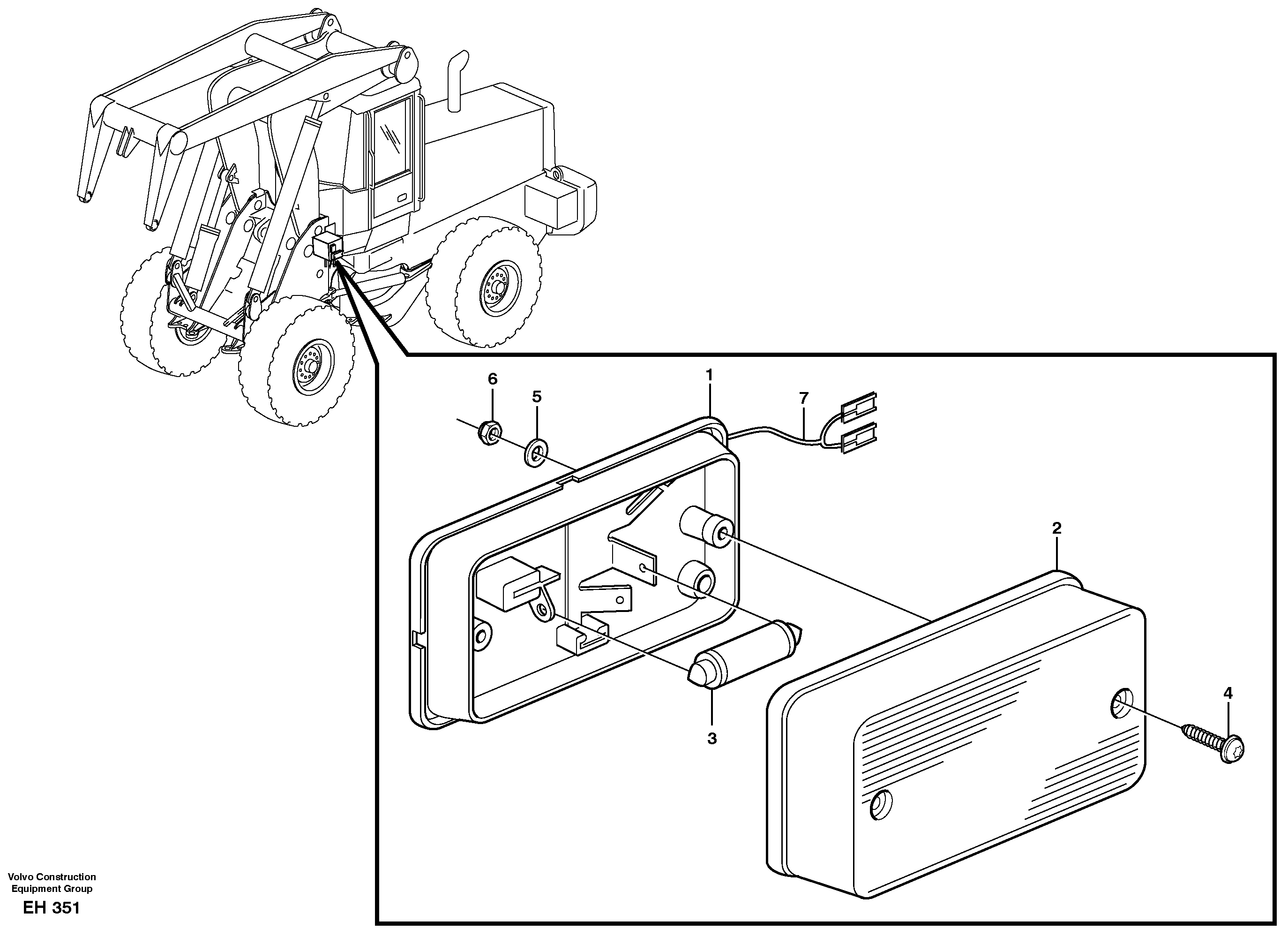 Схема запчастей Volvo L180D - 18053 Side marking lamp L180D HIGH-LIFT