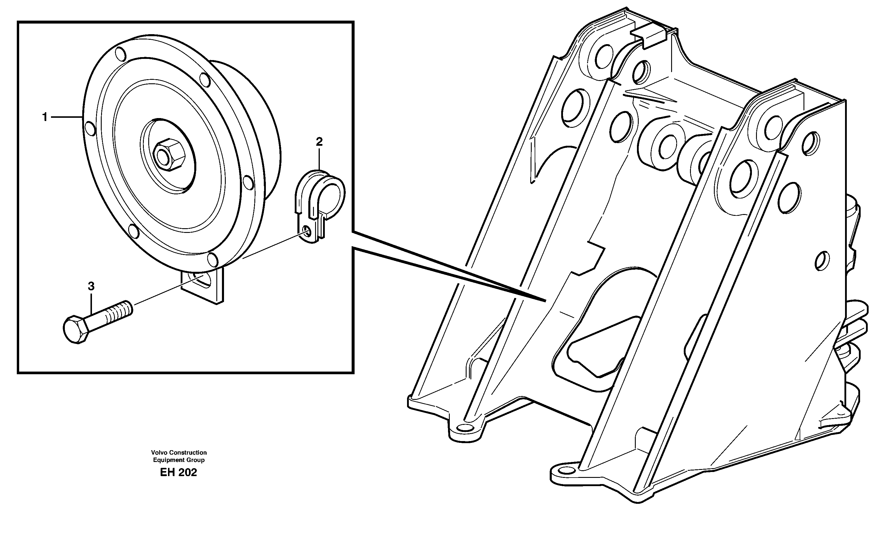 Схема запчастей Volvo L180D - 18055 Compressor horn L180D HIGH-LIFT