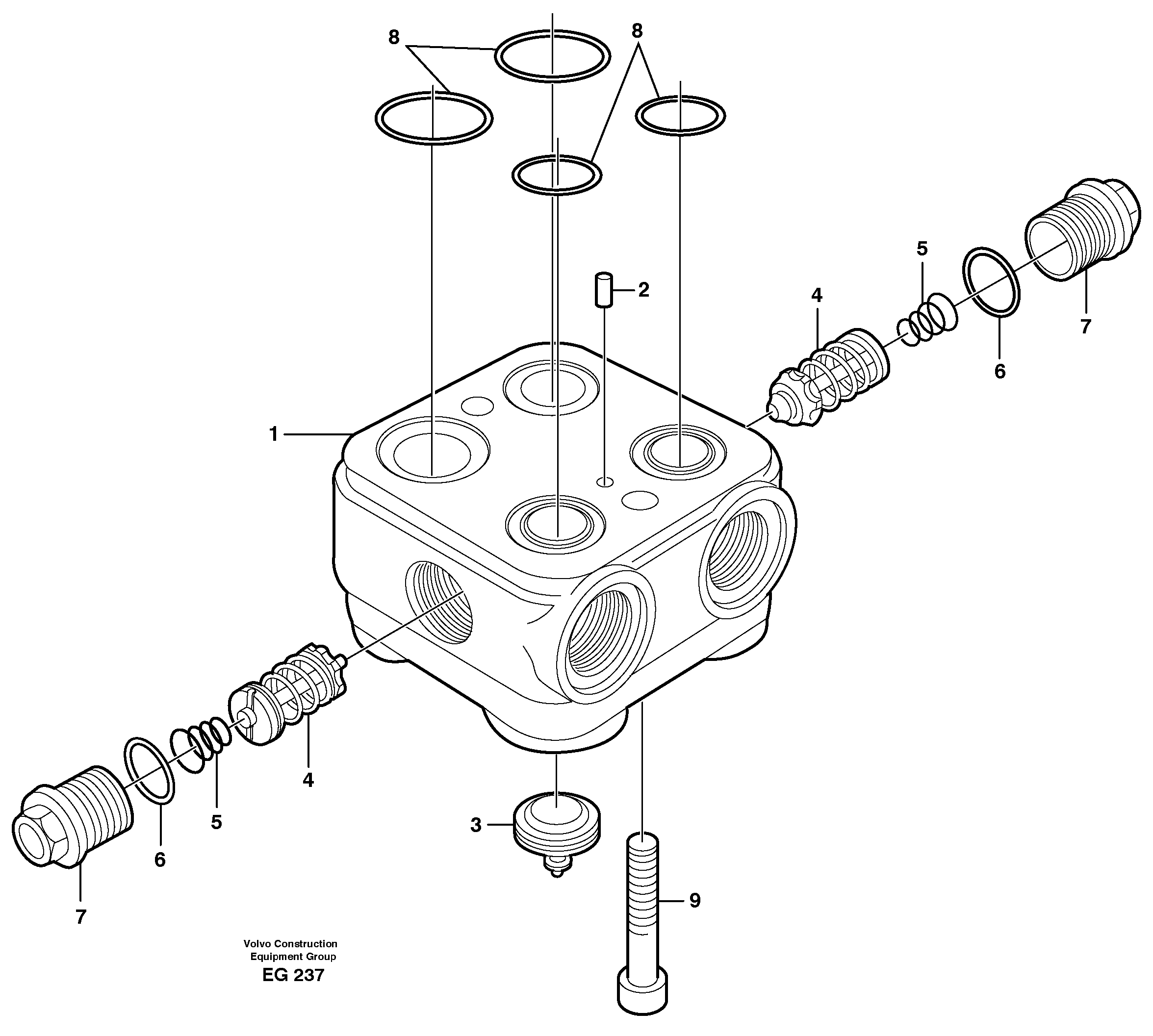 Схема запчастей Volvo L180D - 14203 Valve body L180D