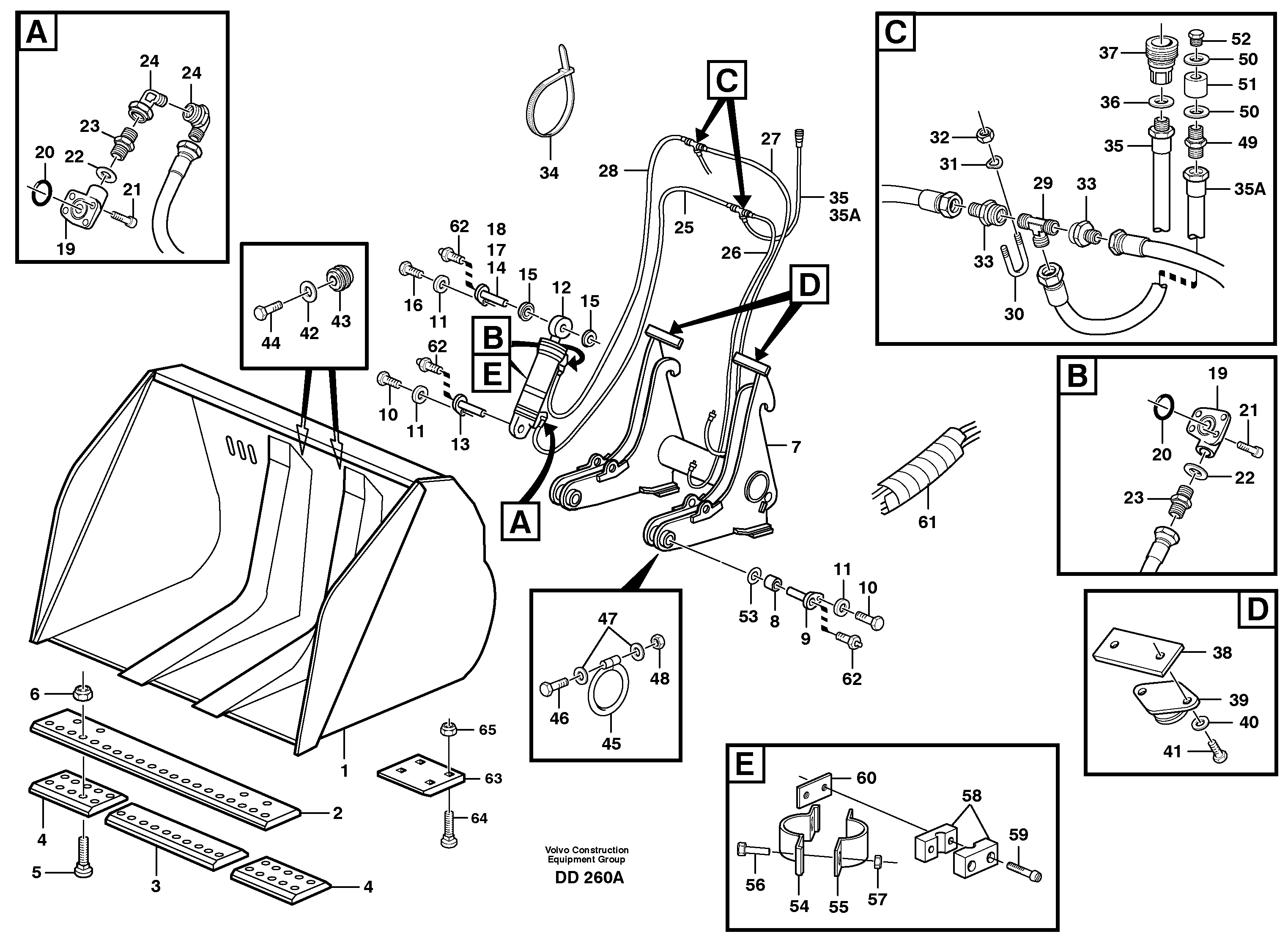 Схема запчастей Volvo L180E - 32046 High-tipping bucket ATTACHMENTS ATTACHMENTS WHEEL LOADERS GEN. D - E