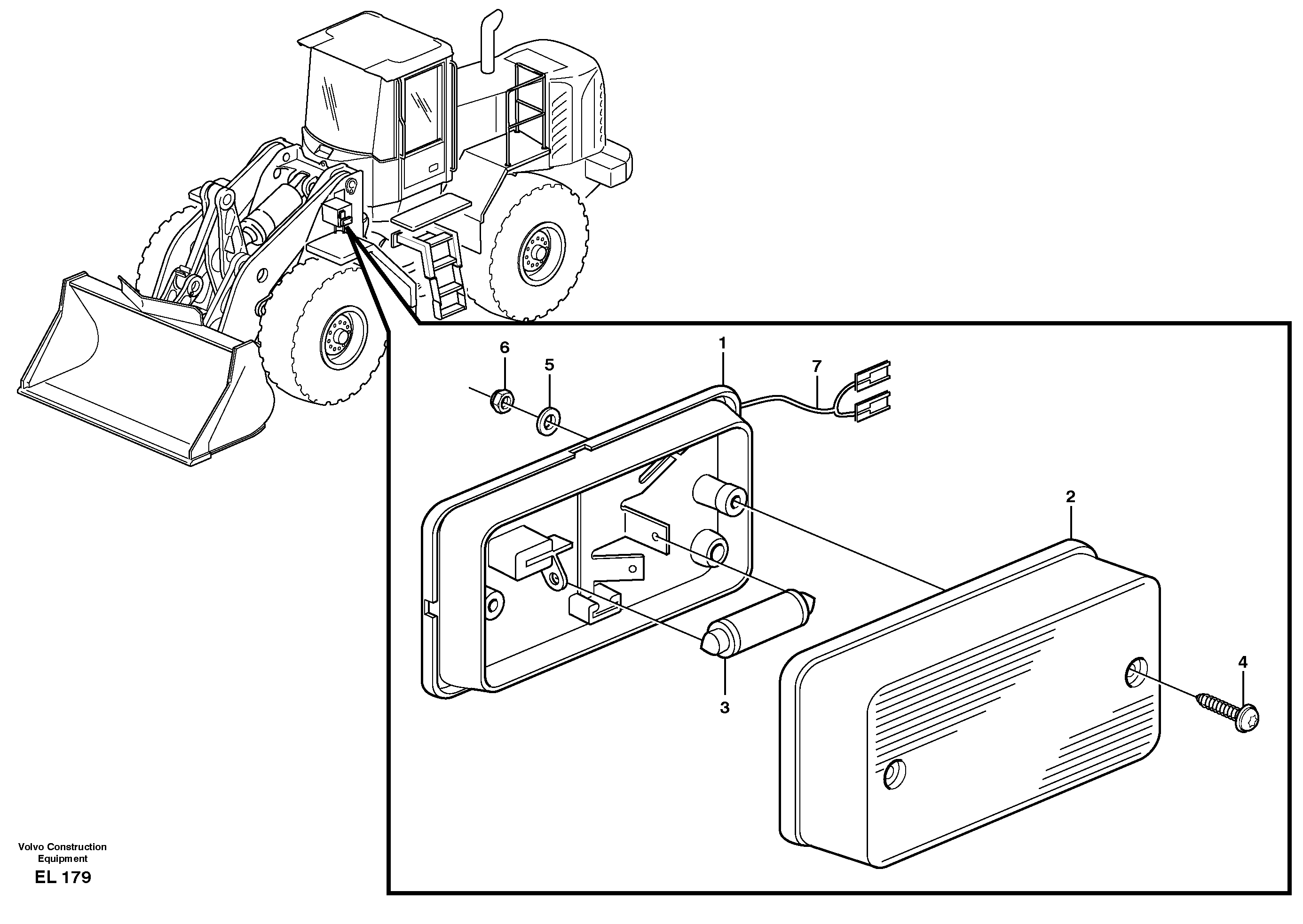 Схема запчастей Volvo L180E - 34893 Side marking lamp L180E S/N 8002 - 9407