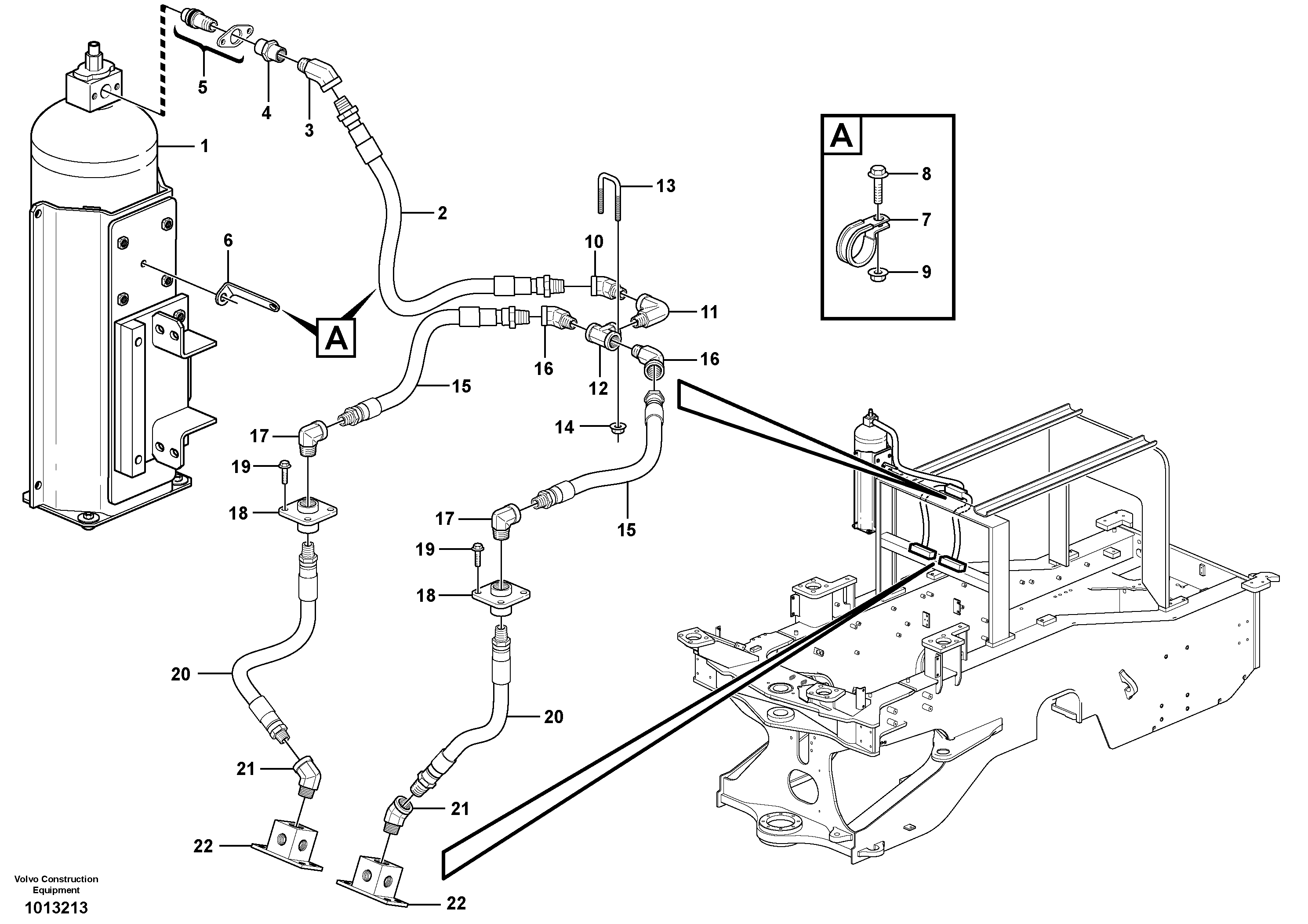 Схема запчастей Volvo L180E - 2676 Fire suppression system L180E S/N 8002 - 9407