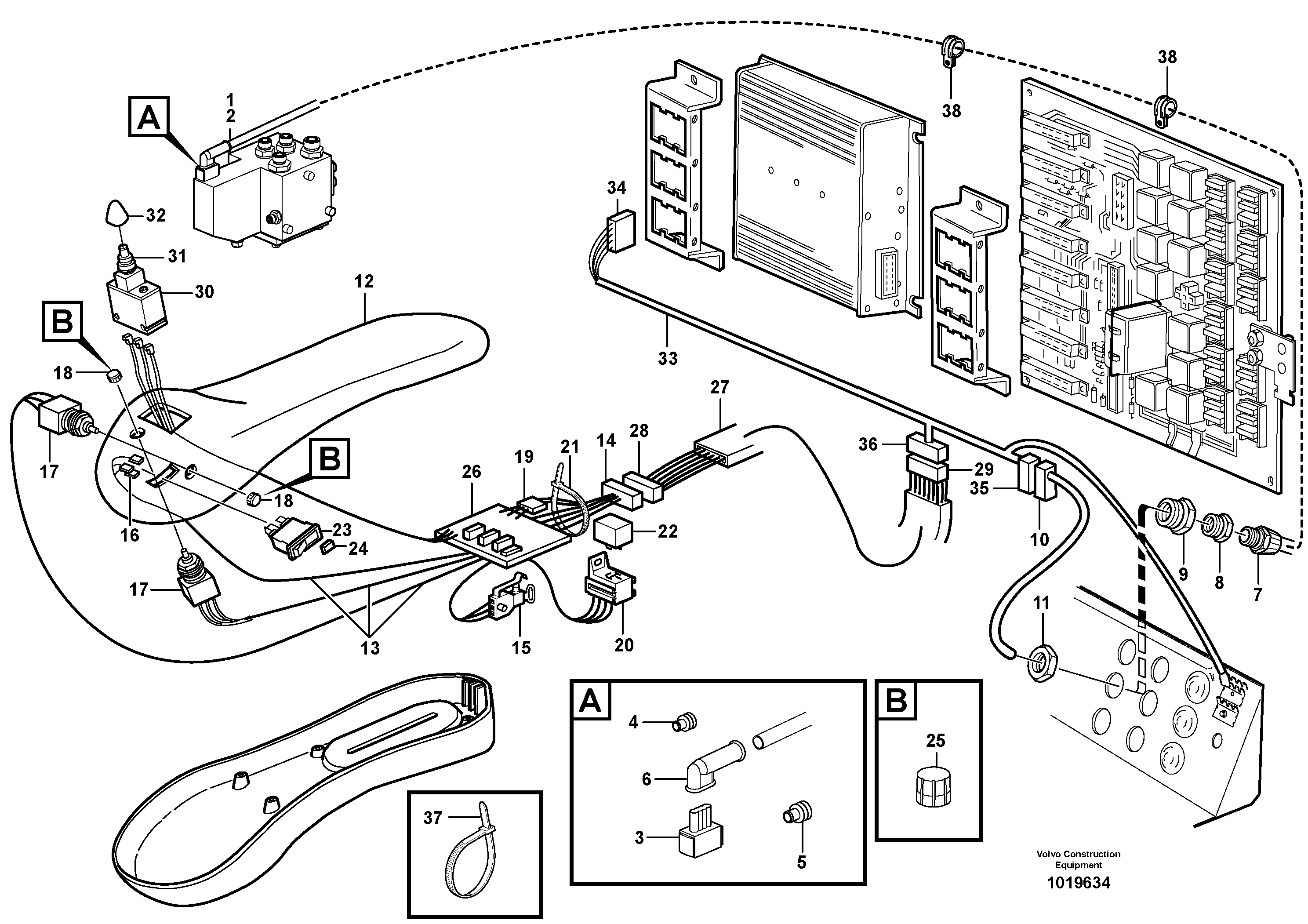Схема запчастей Volvo L180E - 58513 Cable harness, CDC-steering L180E S/N 8002 - 9407