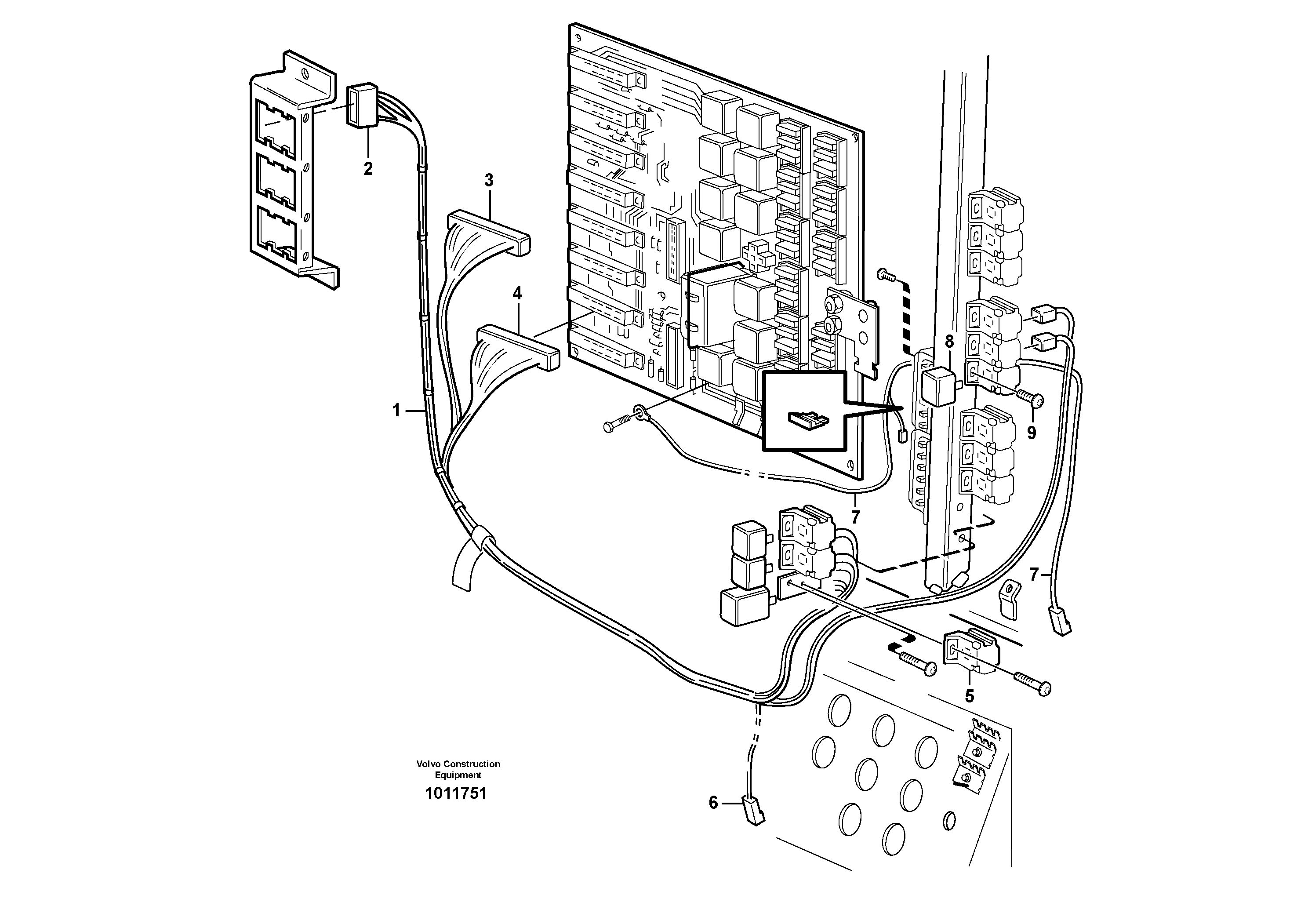 Схема запчастей Volvo L180E - 58520 Cable harness, automatic back-up light L180E S/N 8002 - 9407