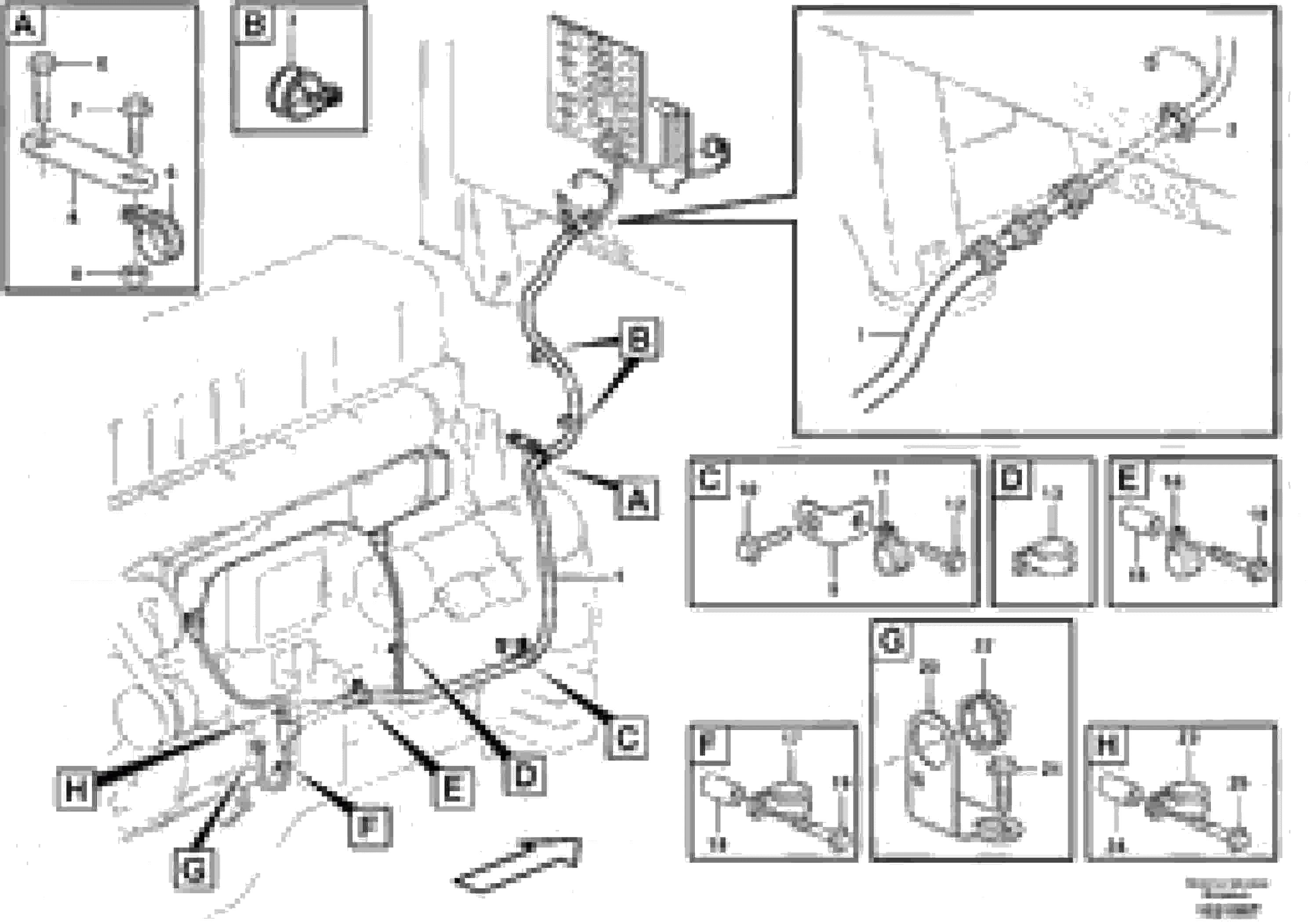 Схема запчастей Volvo L180E - 86727 Cable harness, electricaldistrib. unit - engine E-ECU L180E S/N 8002 - 9407