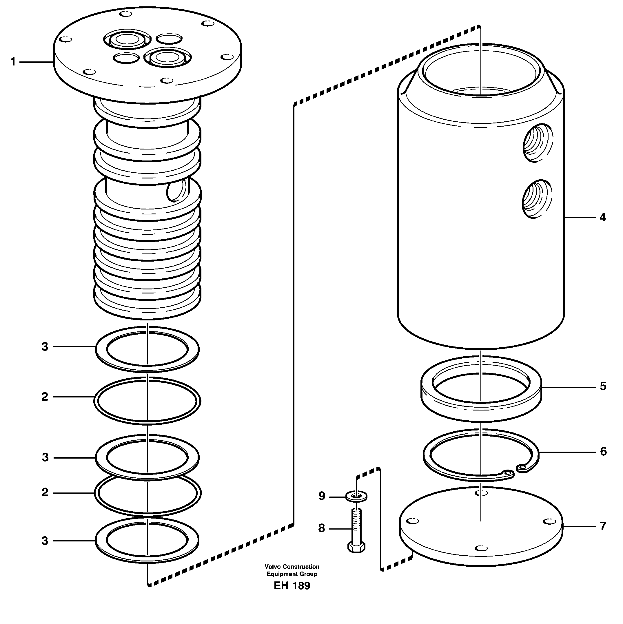 Схема запчастей Volvo L180E - 39714 Swivel L180E HIGH-LIFT S/N 8002 - 9407