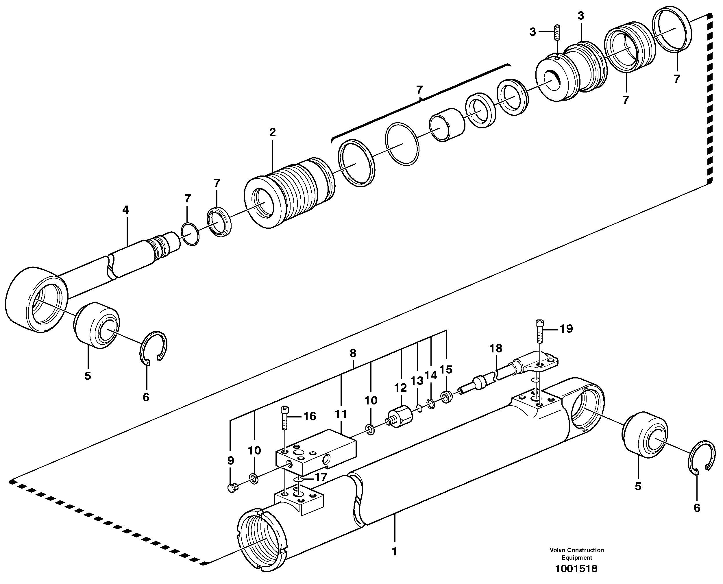 Схема запчастей Volvo L180E - 58937 Hydraulic cylinder with clutch body L180E HIGH-LIFT S/N 8002 - 9407