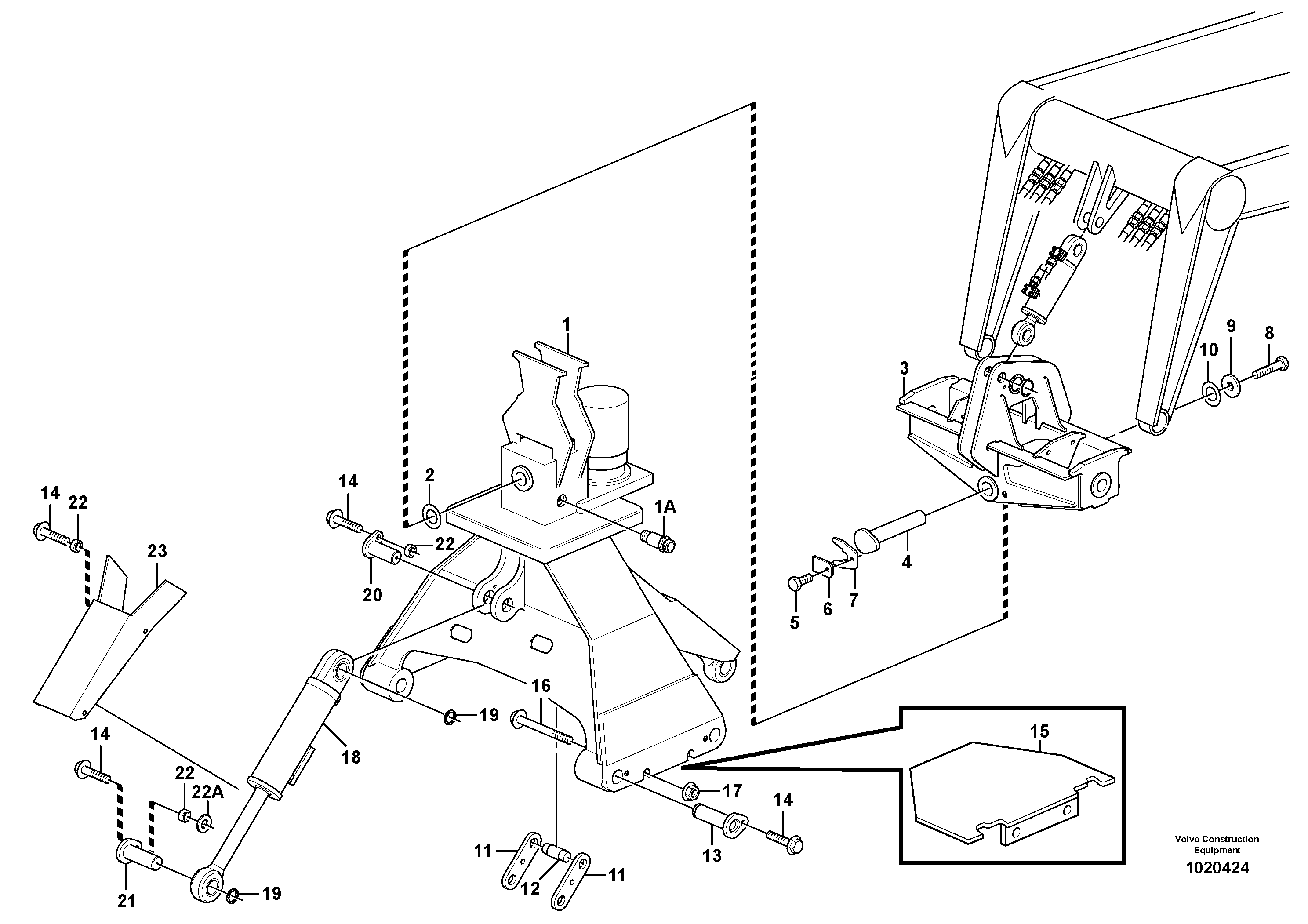 Схема запчастей Volvo L180E - 65341 Rotator with fitting parts L180E HIGH-LIFT S/N 8002 - 9407