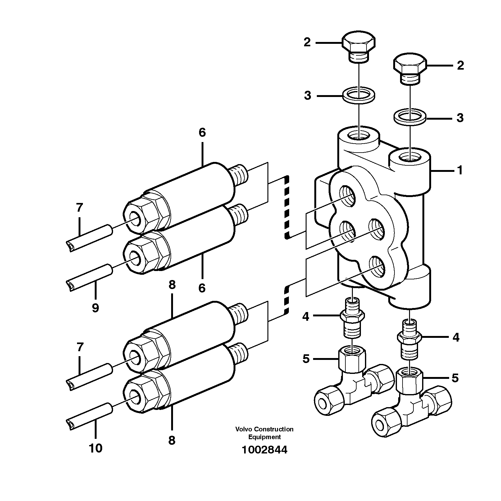 Схема запчастей Volvo L180E - 13162 Distribution block, B3 L180E HIGH-LIFT S/N 8002 - 9407