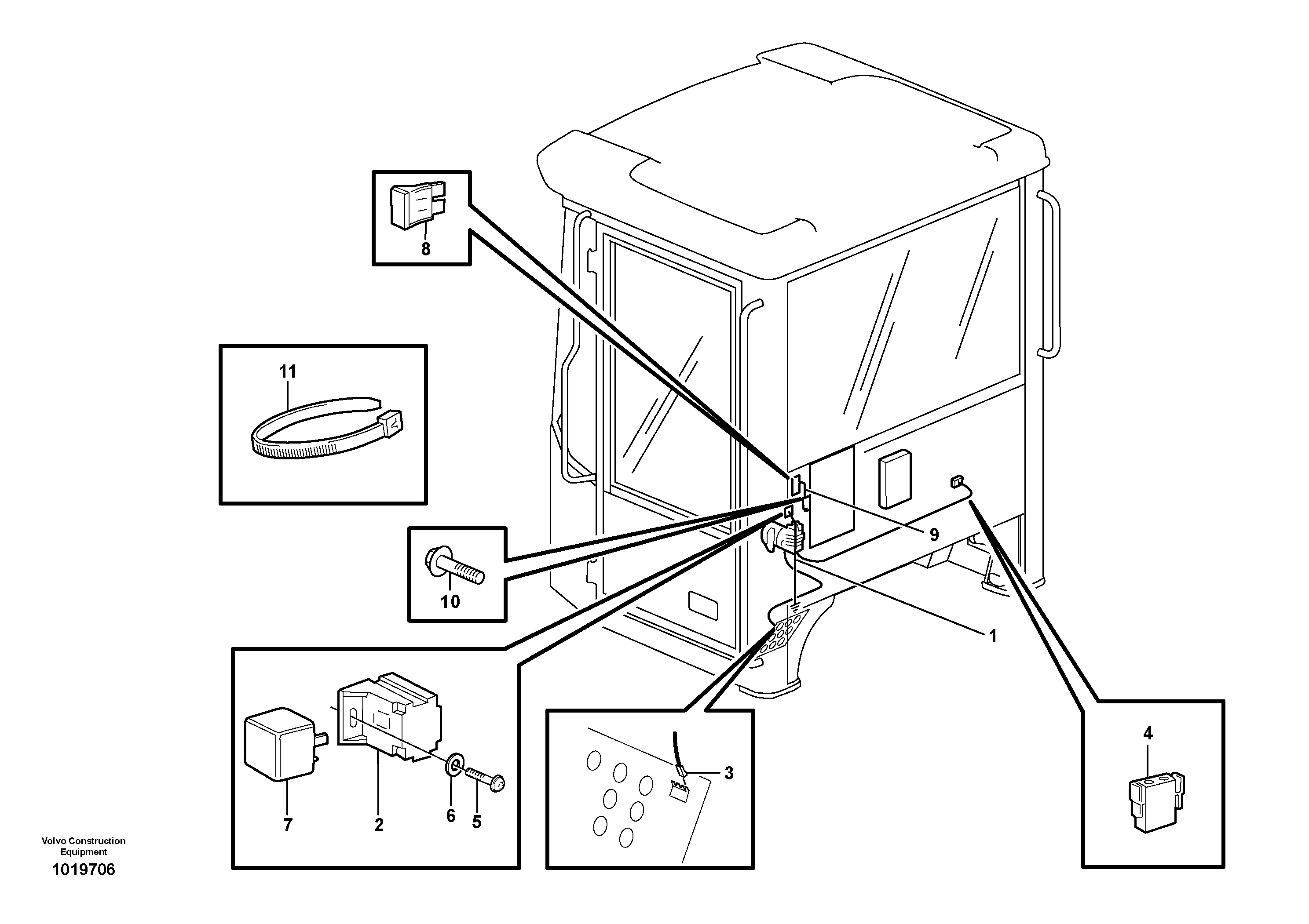 Схема запчастей Volvo L180E - 61061 Cable harness, air-suspension seat L180E HIGH-LIFT S/N 8002 - 9407
