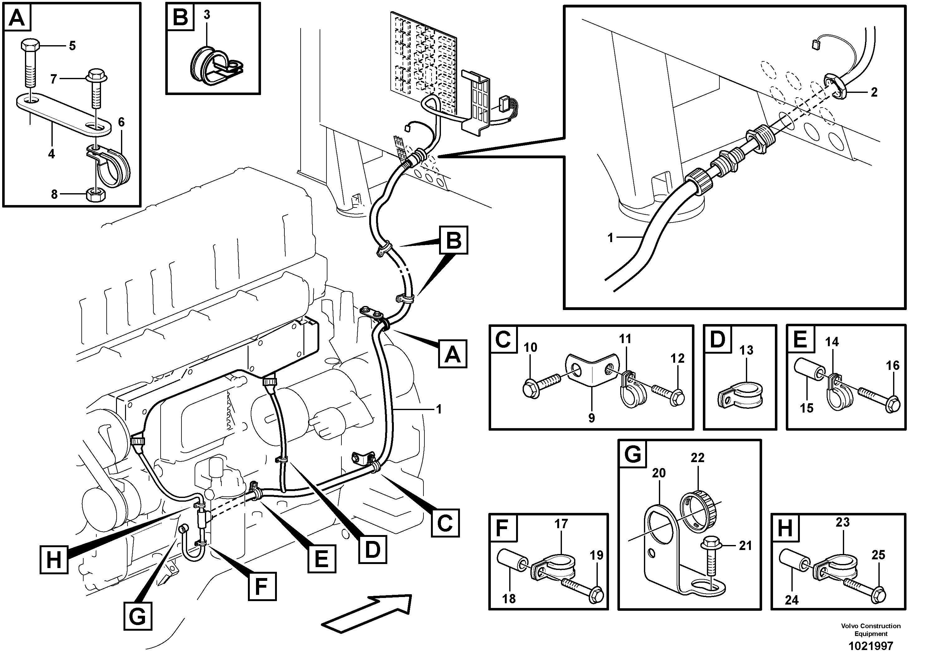 Схема запчастей Volvo L180E - 88399 Cable harness, electricaldistrib. unit - engine E-ECU L180E HIGH-LIFT S/N 8002 - 9407