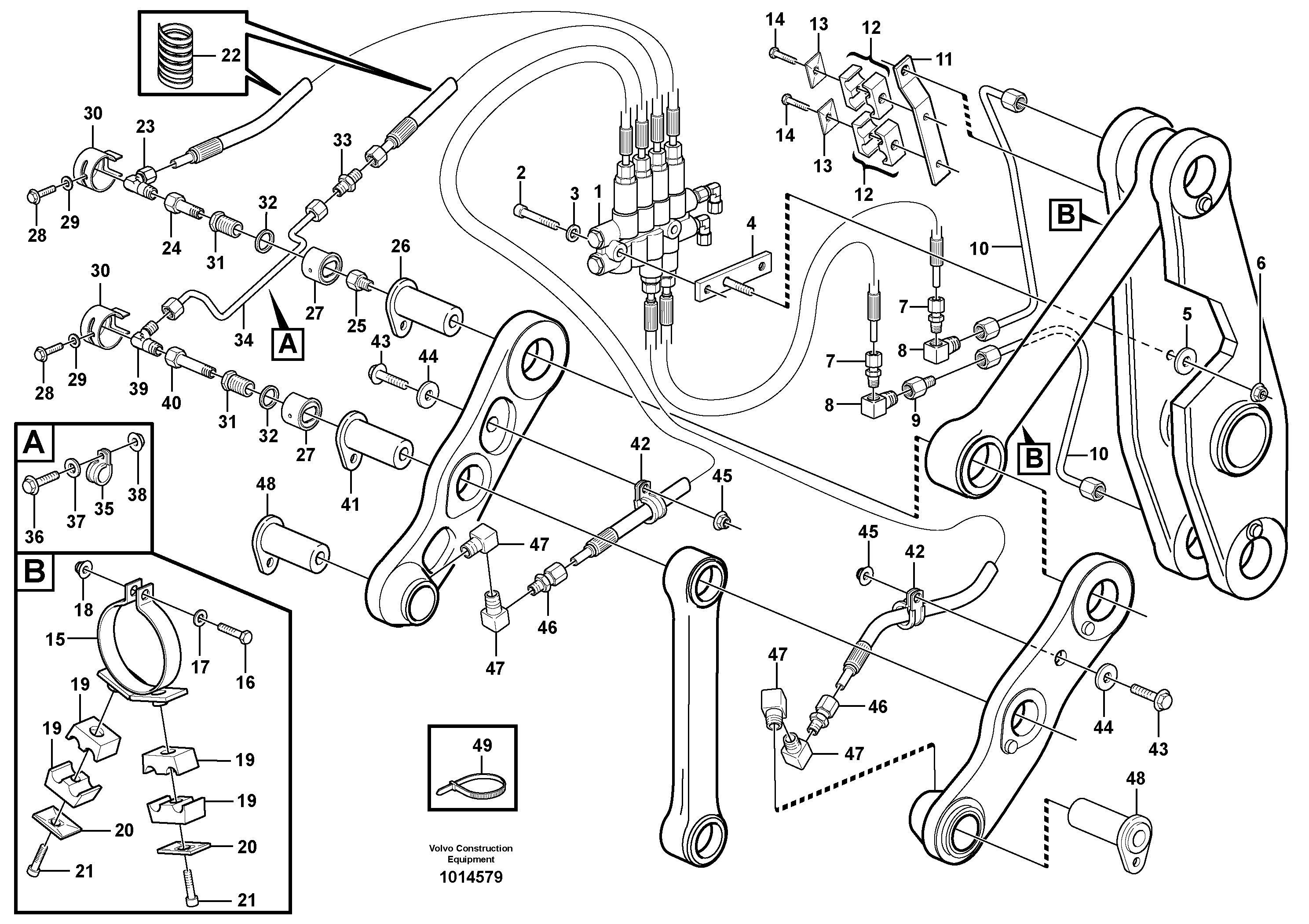 Схема запчастей Volvo L180E - 71324 Distribution block, B4 L180E S/N 5004 - 7398 S/N 62501 - 62543 USA