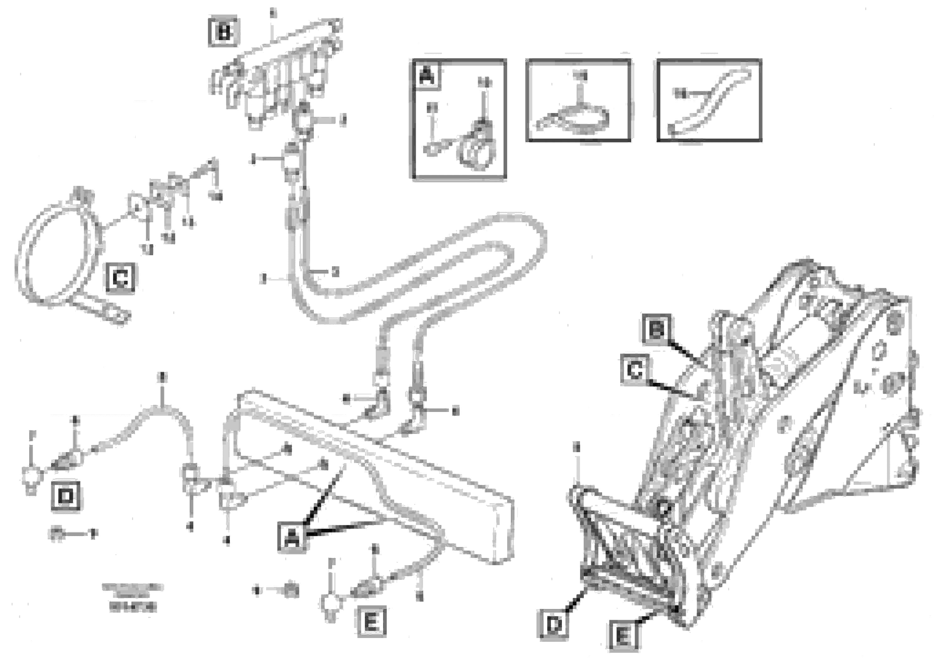 Схема запчастей Volvo L180E - 71633 Central lubrication for tool bar L180E S/N 5004 - 7398 S/N 62501 - 62543 USA