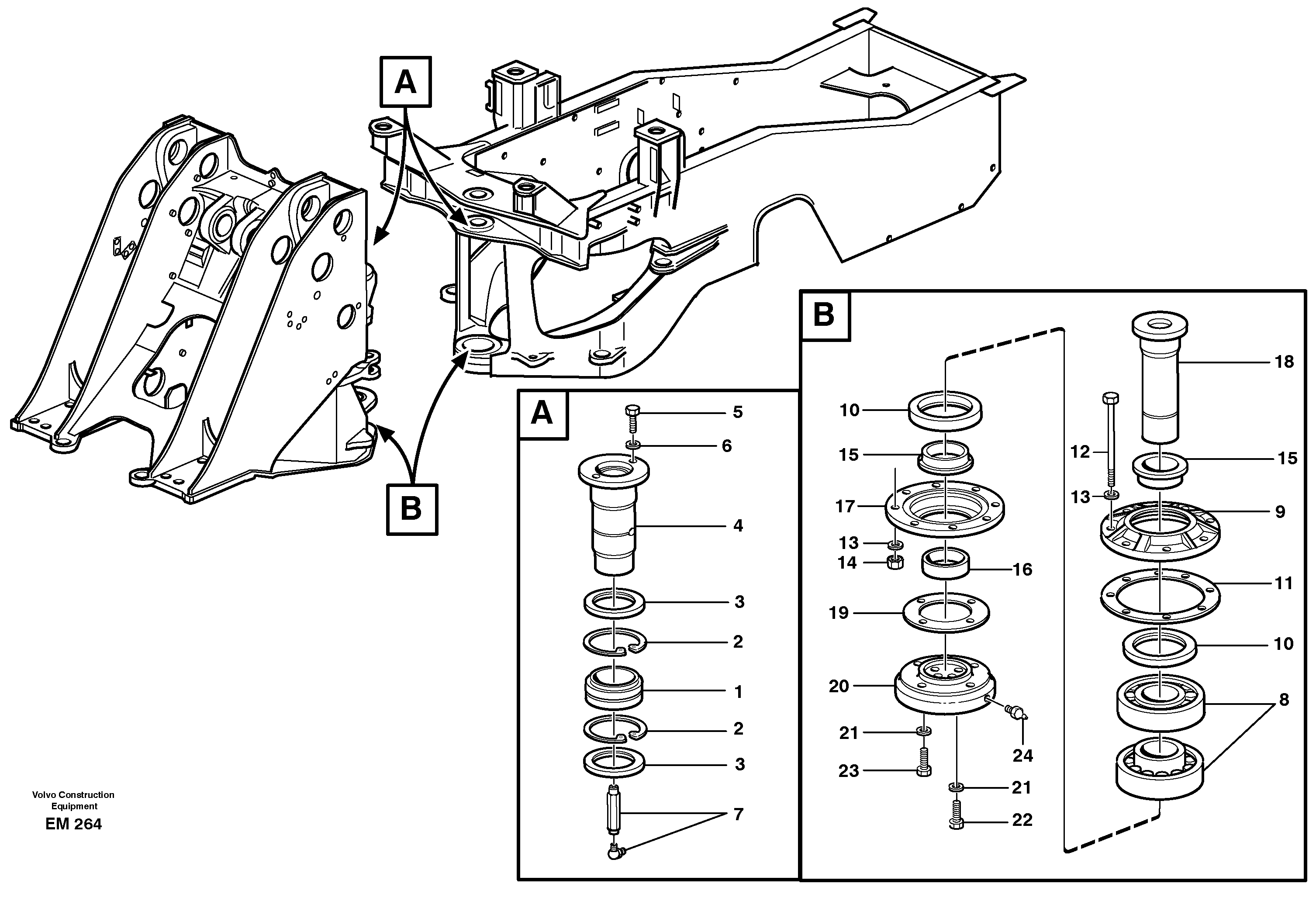 Схема запчастей Volvo L180E - 40863 Frame link L180E S/N 5004 - 7398 S/N 62501 - 62543 USA