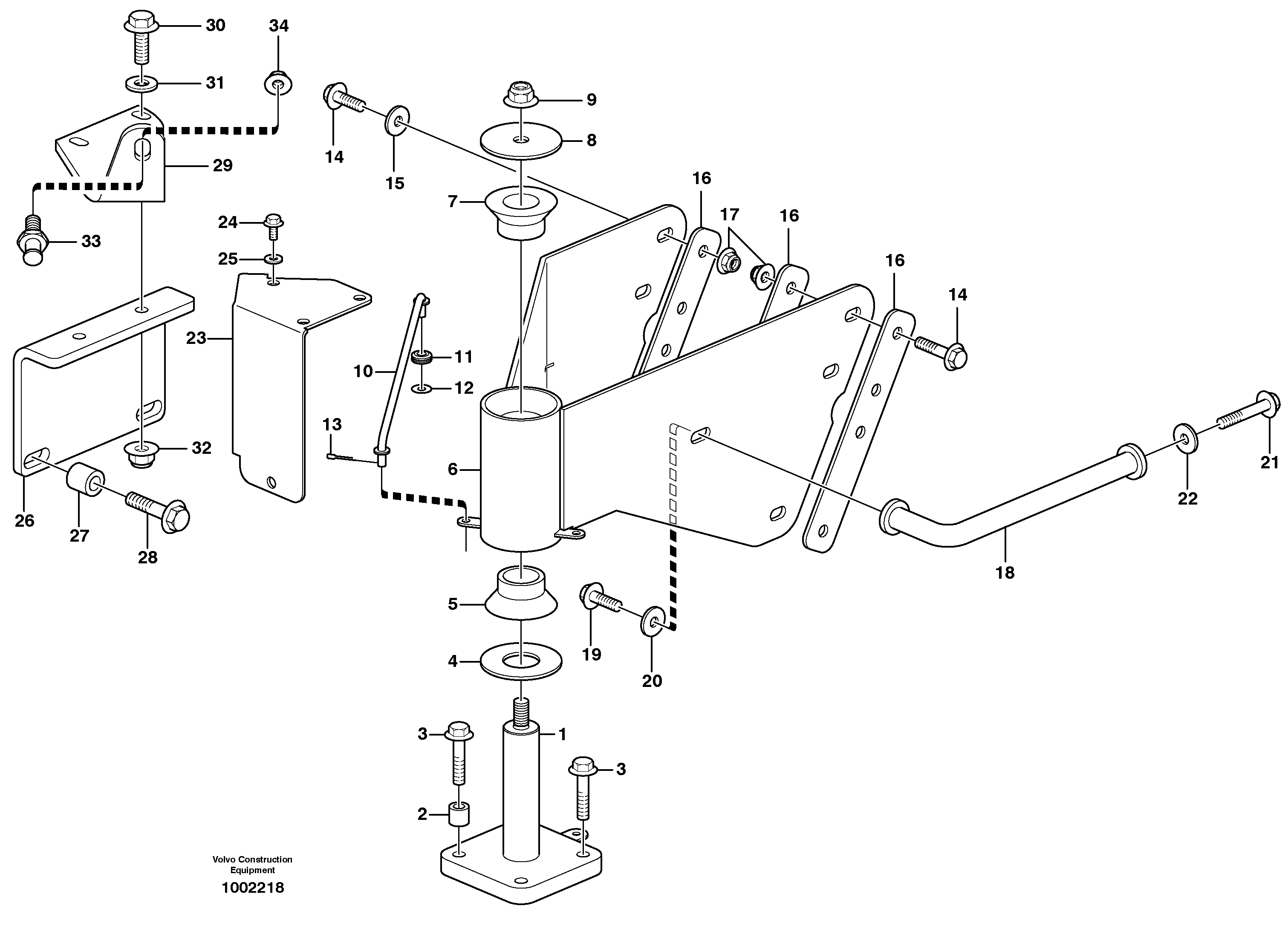 Схема запчастей Volvo L180E - 57697 Hinge L180E S/N 5004 - 7398 S/N 62501 - 62543 USA