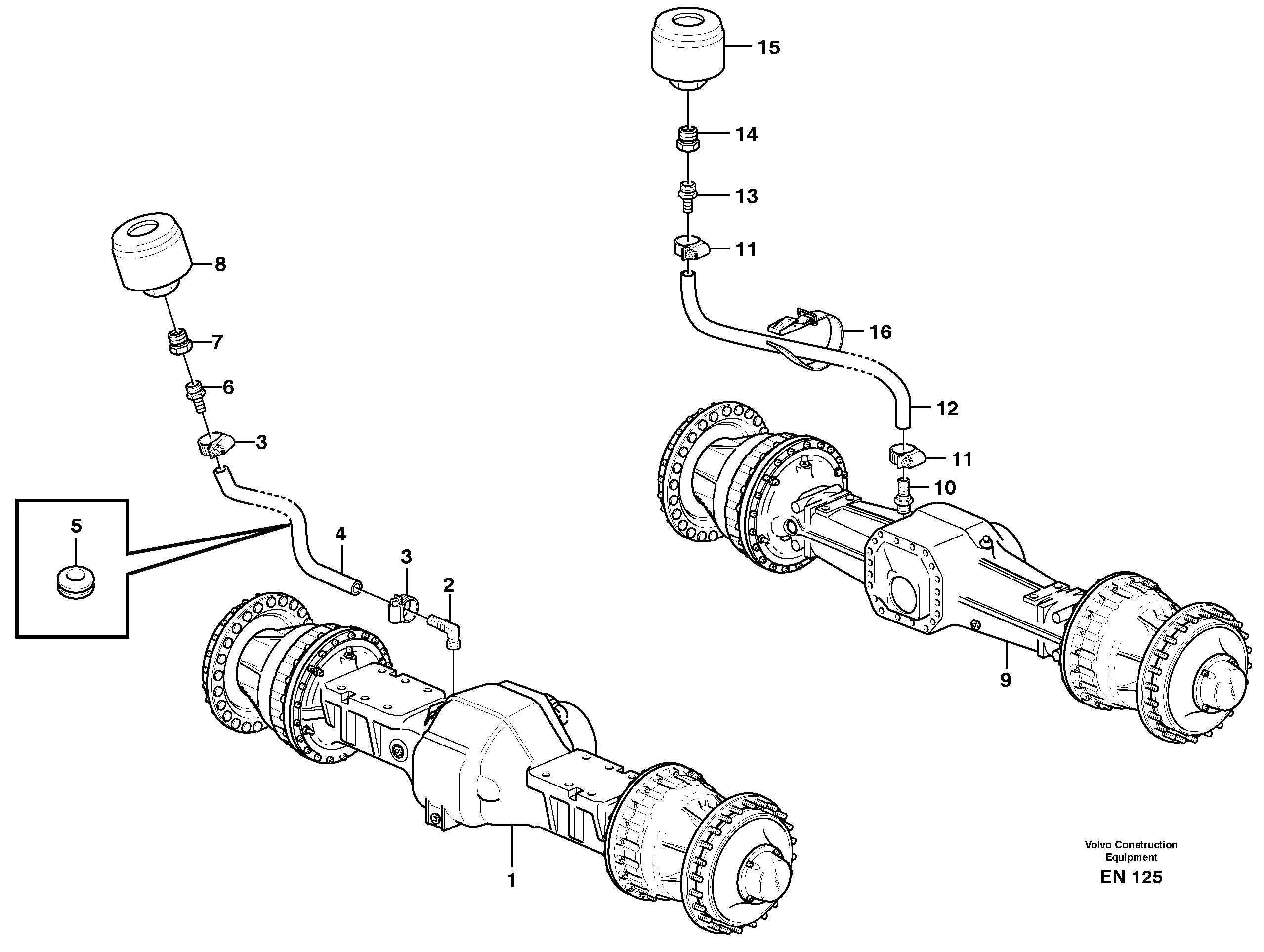 Схема запчастей Volvo L180E - 84998 Venting, planet shafts L180E HIGH-LIFT S/N 5004 - 7398