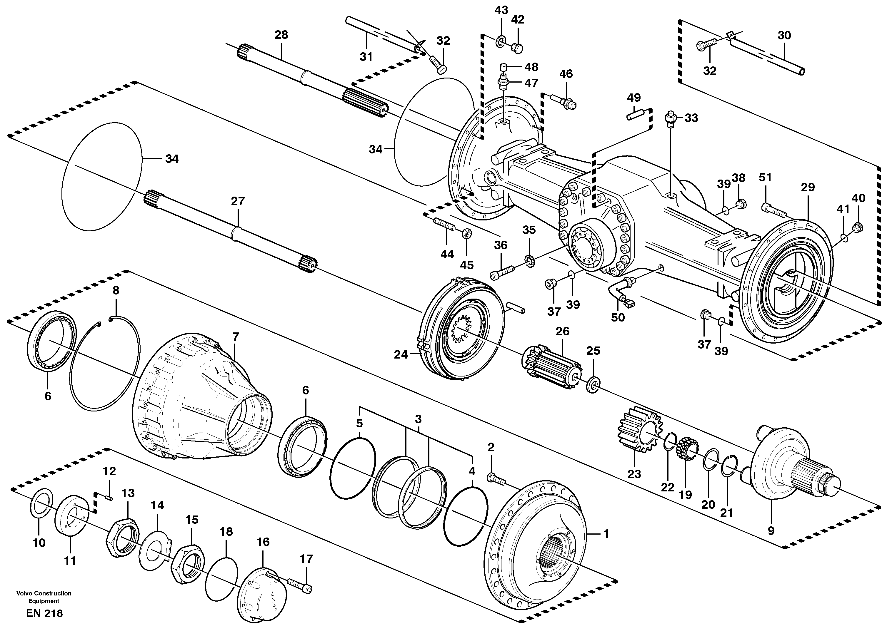 Схема запчастей Volvo L180E - 86770 Planet shaft, rear L180E HIGH-LIFT S/N 5004 - 7398