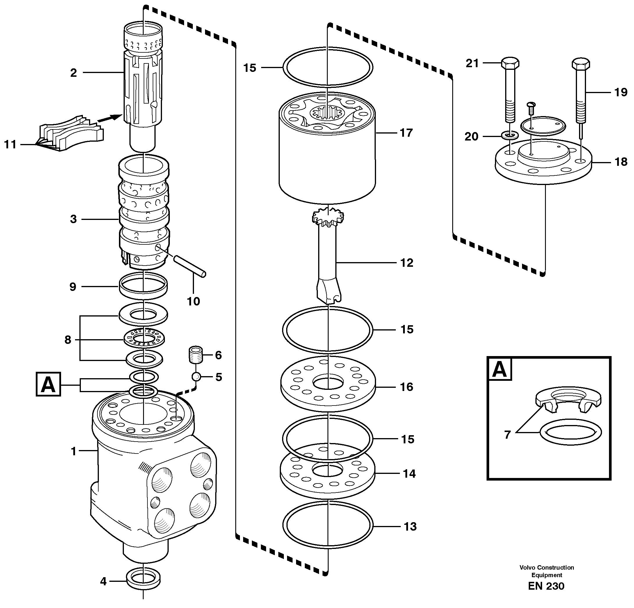 Схема запчастей Volvo L180E - 35370 Steering unit L180E HIGH-LIFT S/N 5004 - 7398